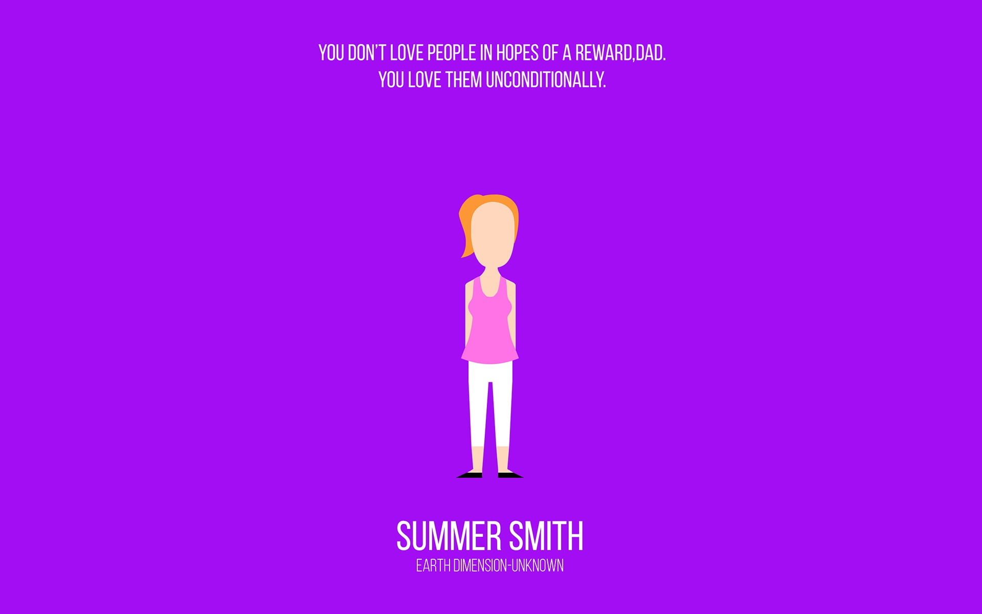 Summer Smith artwork, Rick and Morty, minimalism, cartoon, pink color