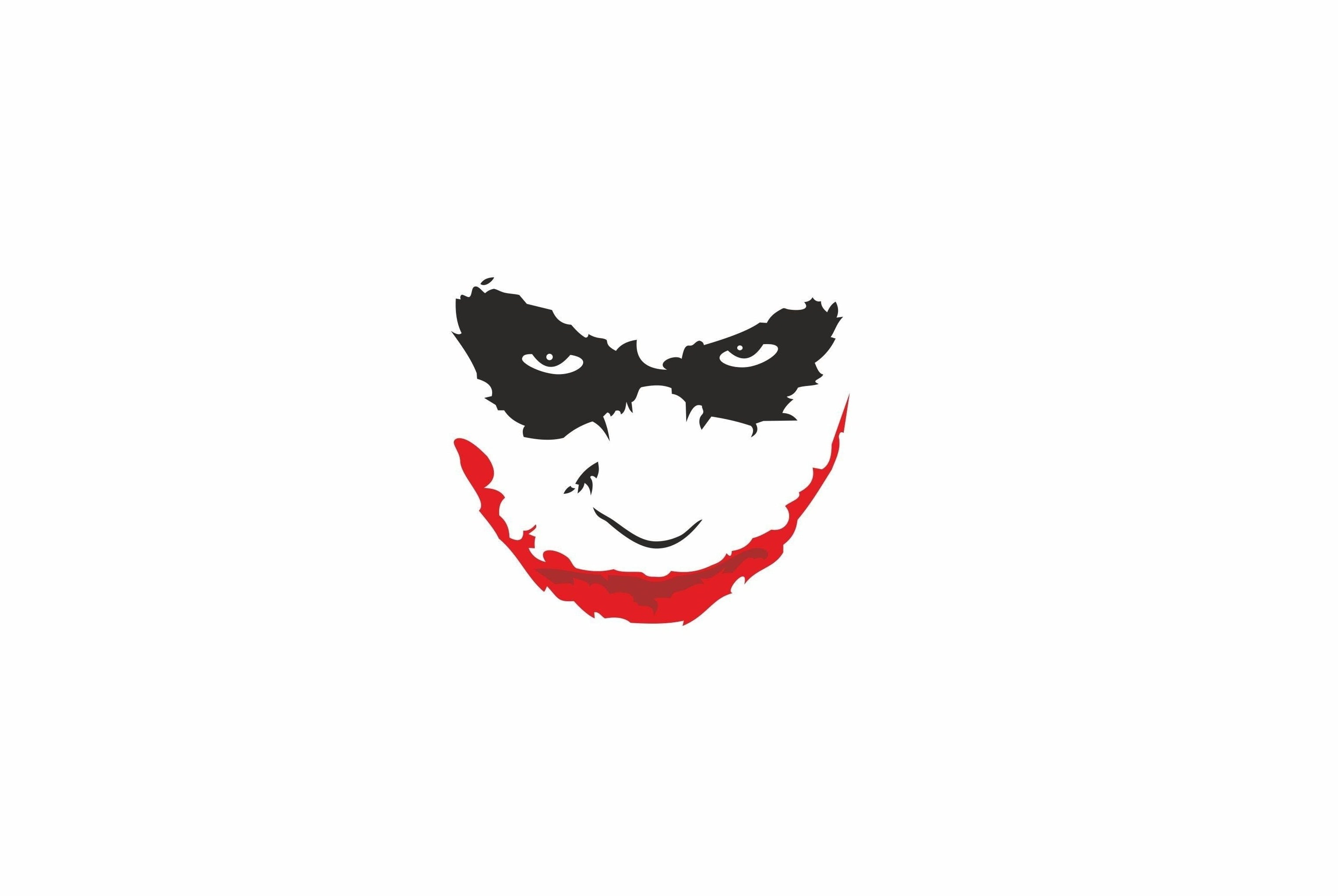The Joker vector art, red, black, eyes, abstract, Batman, minimalism