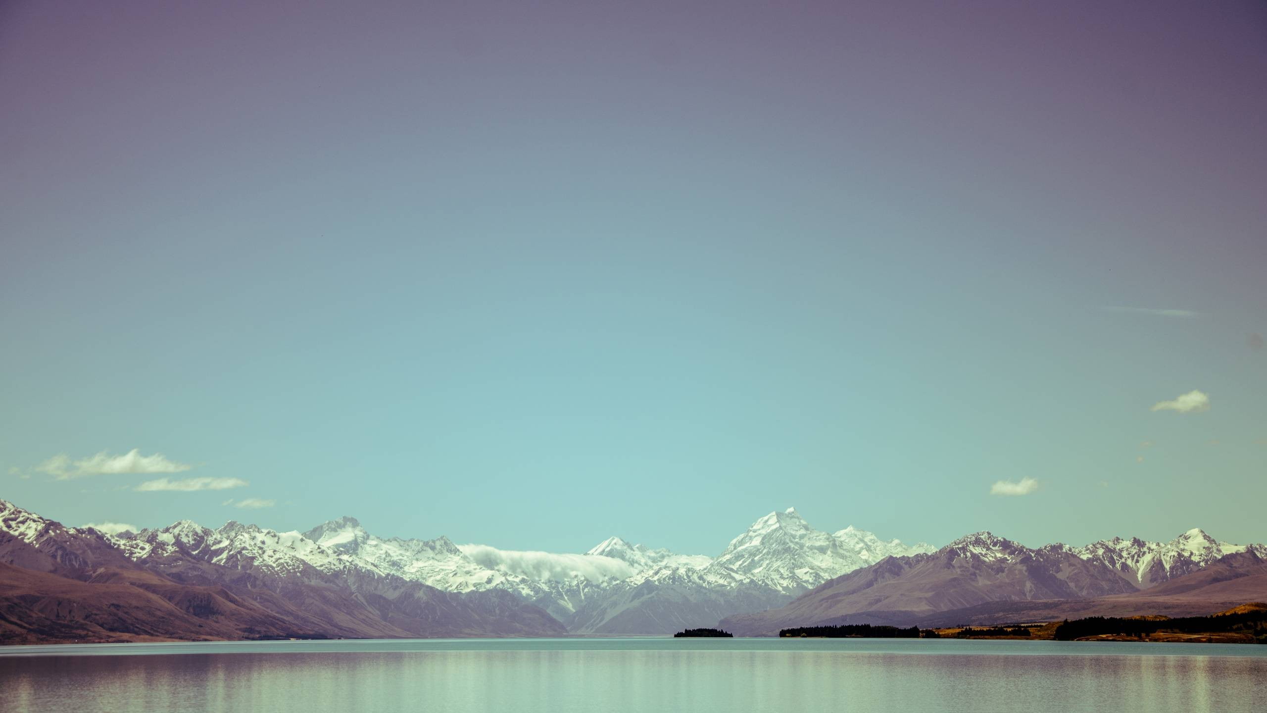 body of water and mountains, landscape, sky, lake, nature, clear sky