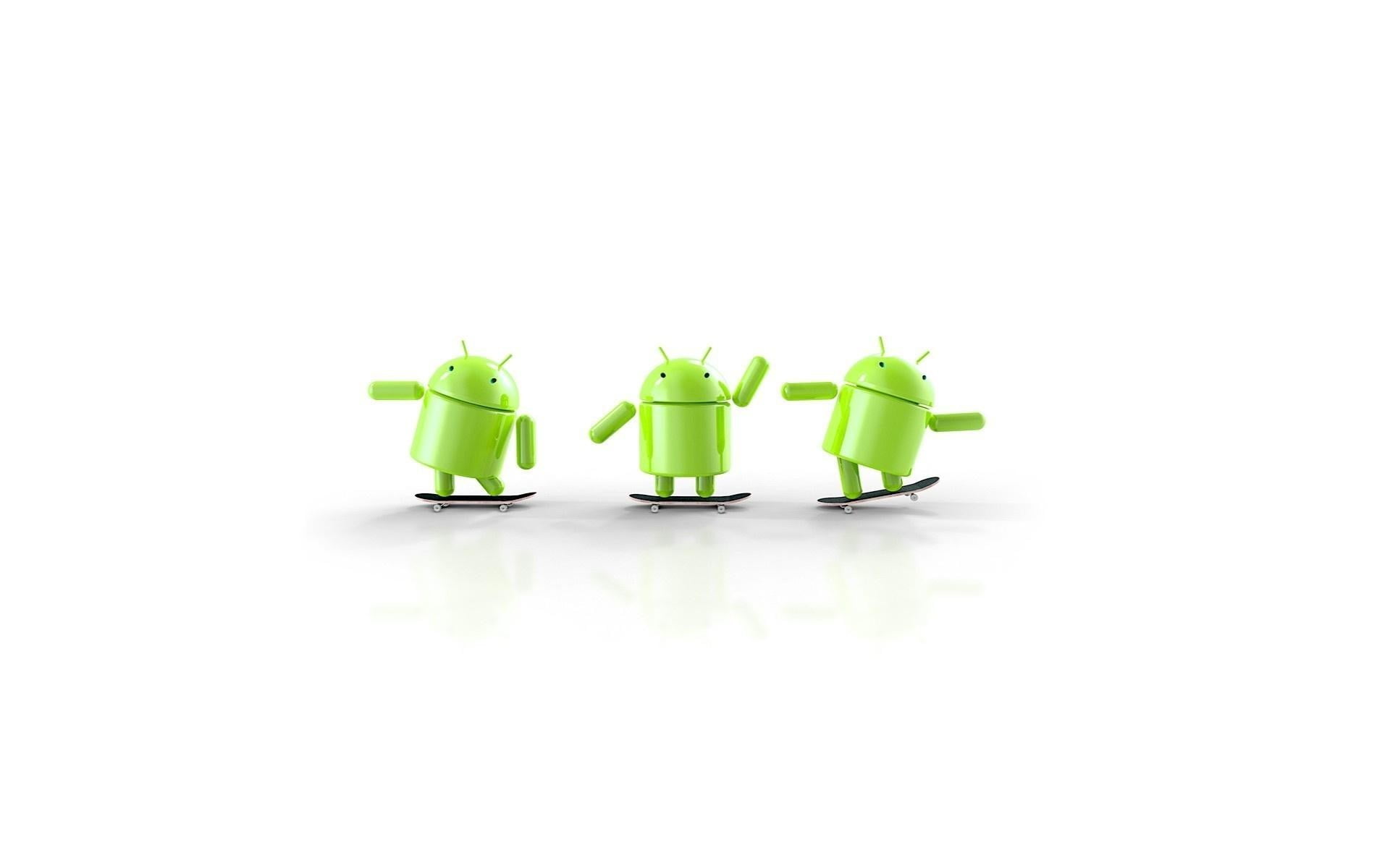 three green Androids wallpaper, google, green color, studio shot