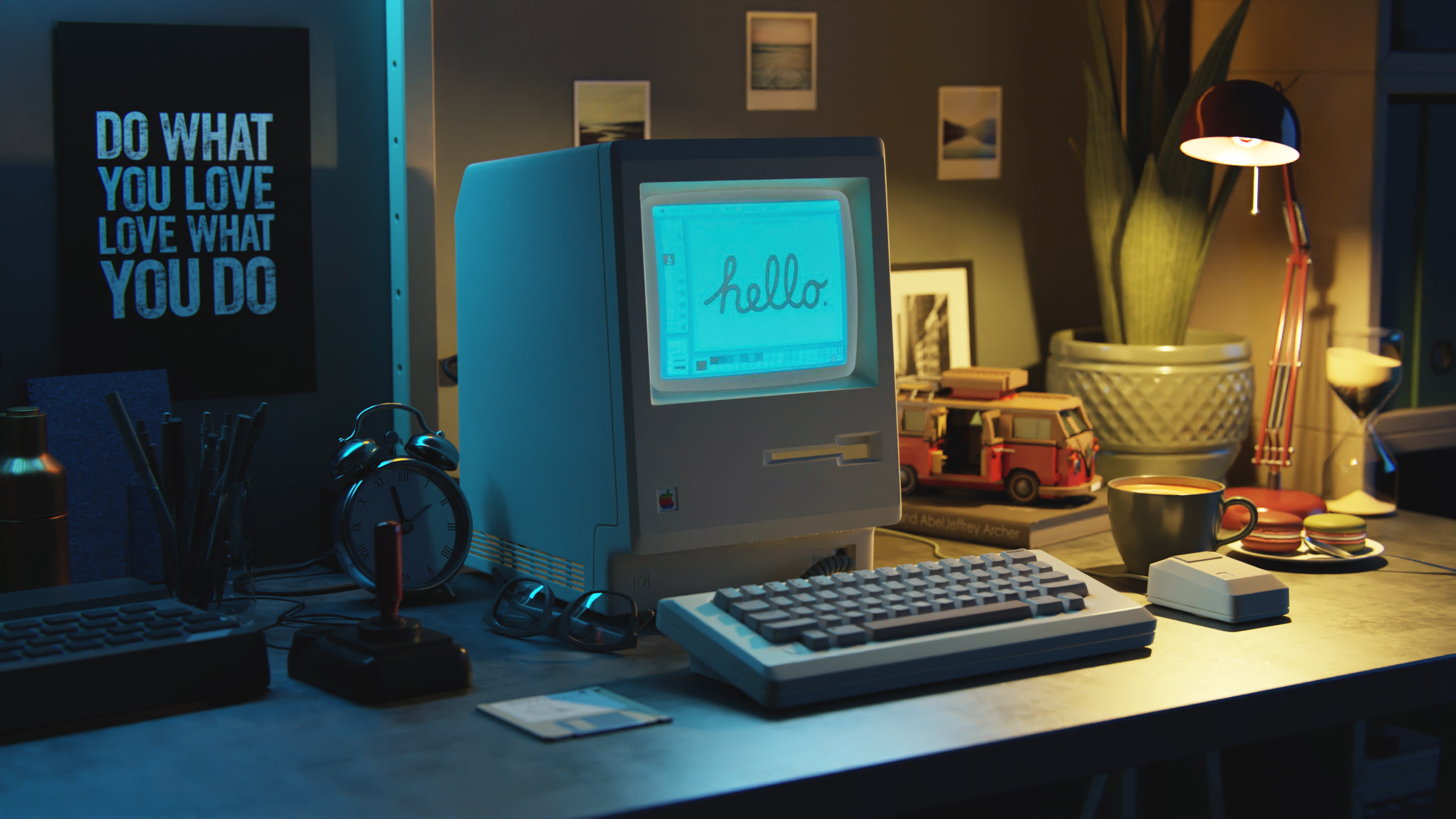 indoors, Retro computers, Apple Inc., Andrew Averkin, artwork