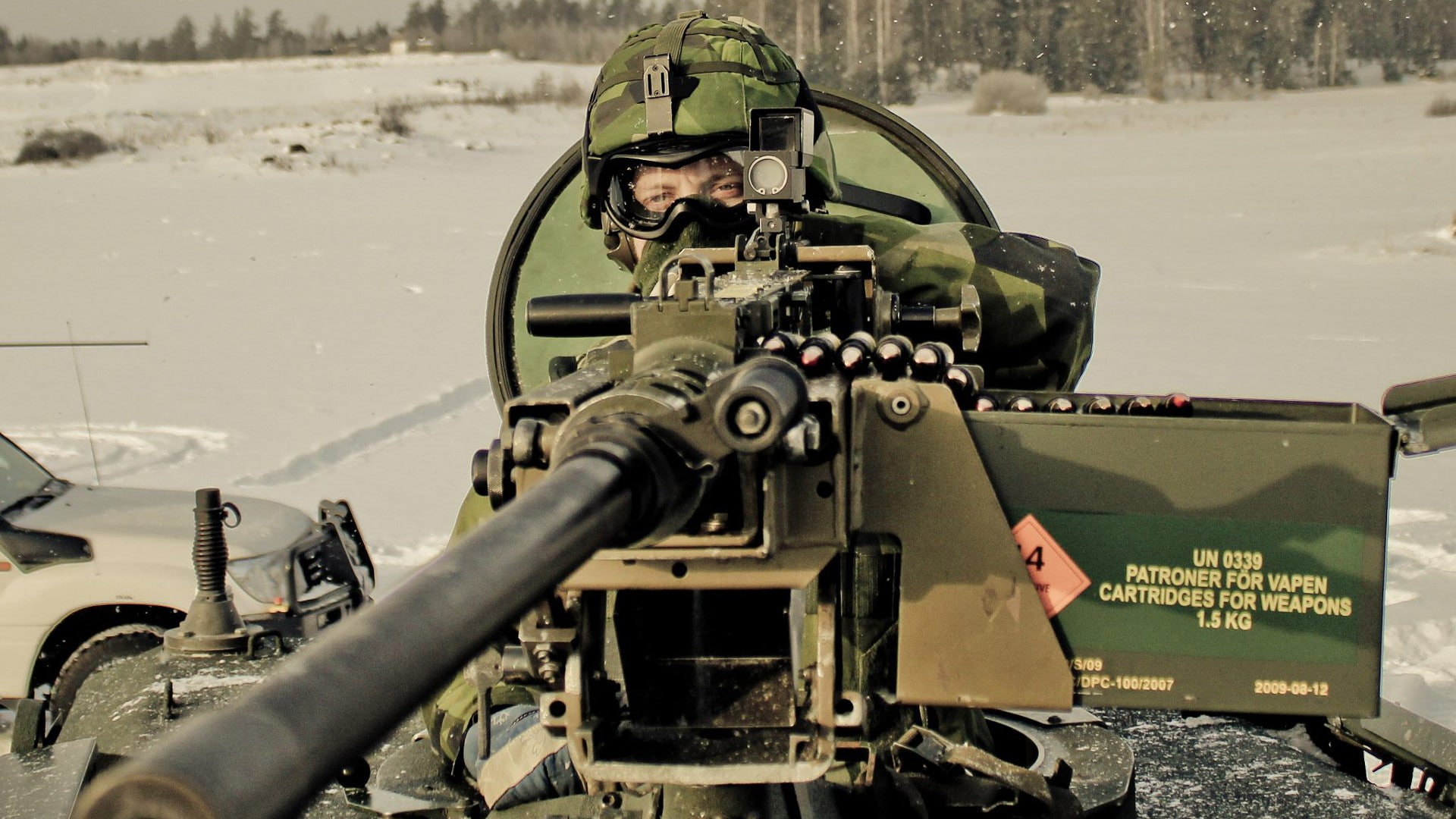 M2 Browning, Machine Gun, military, Swedish Army, transportation
