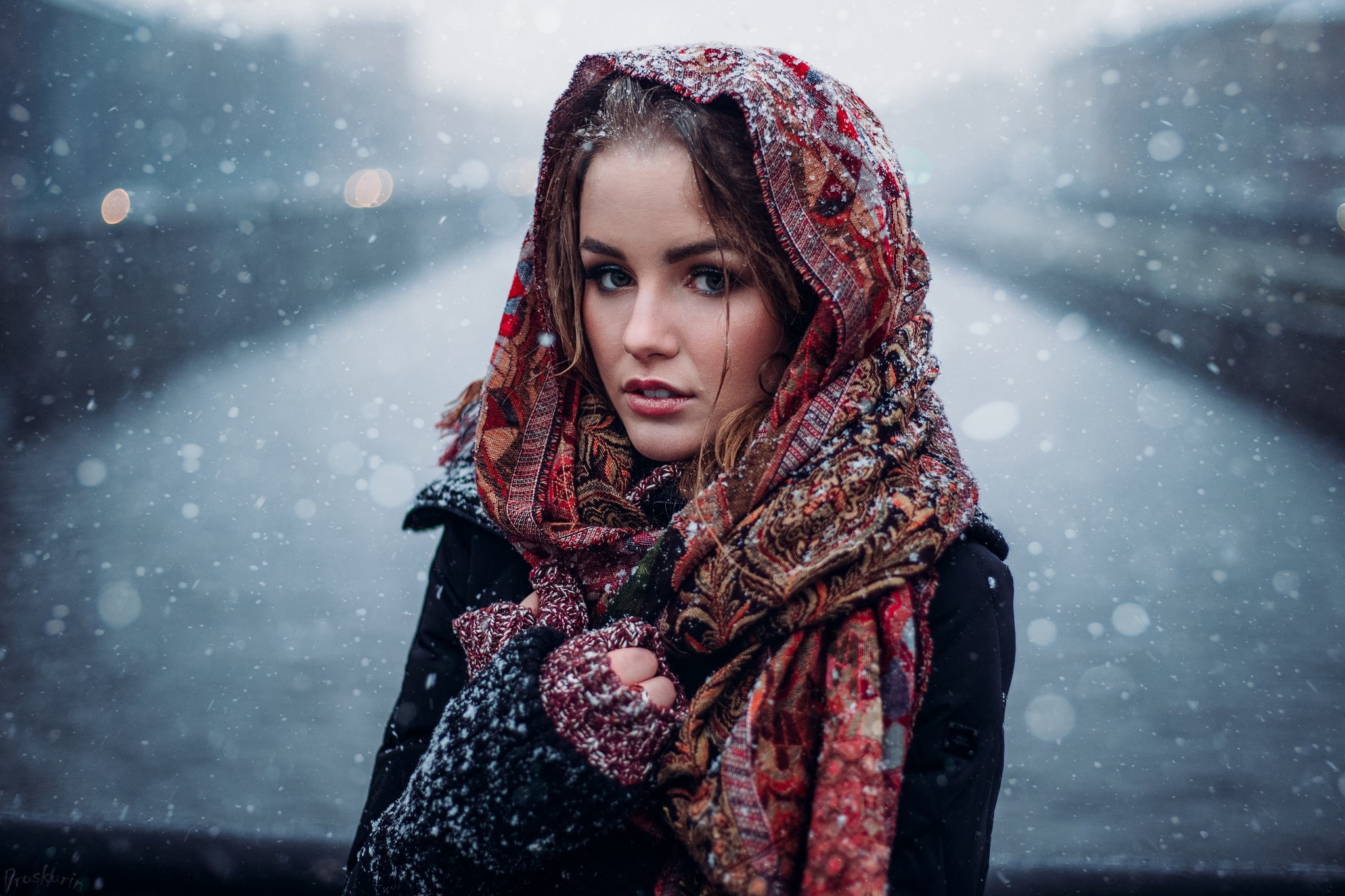 winter, 500px, cold, snow, Julia Tavrina, women, Ivan Proskurin