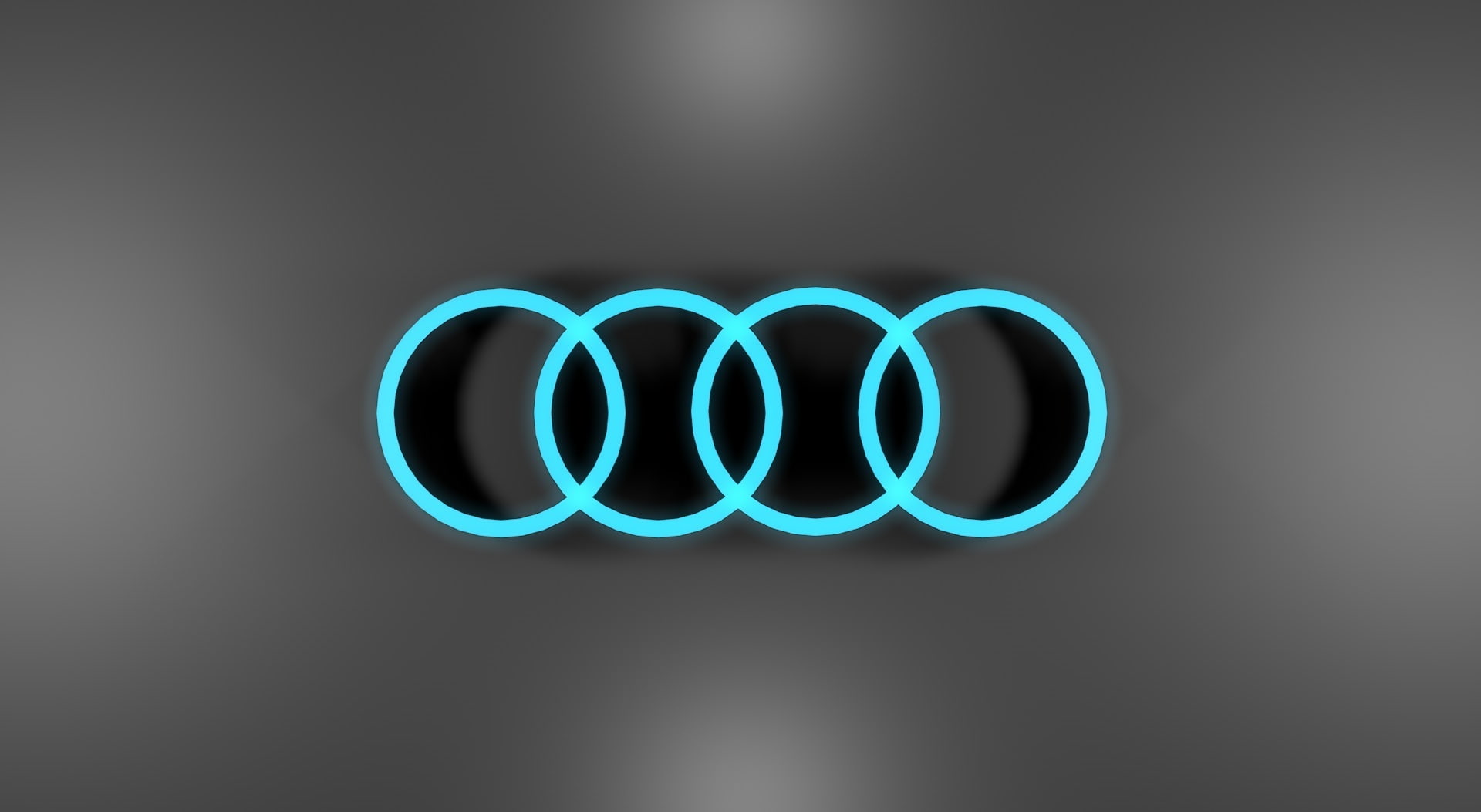 Audi HD, Audi logo, Cars, studio shot, illuminated, blue, glowing