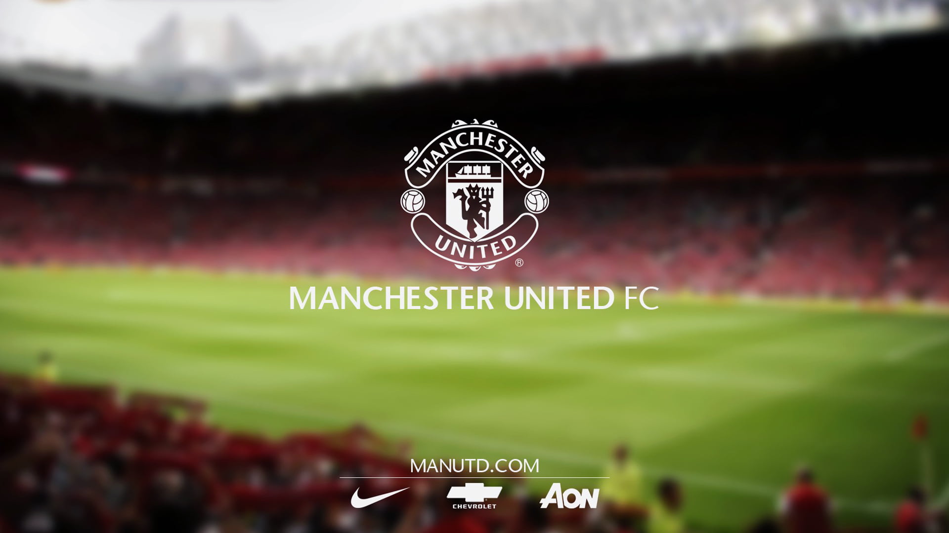 Manchester United FC logo, football, backgrounds, flag, sport