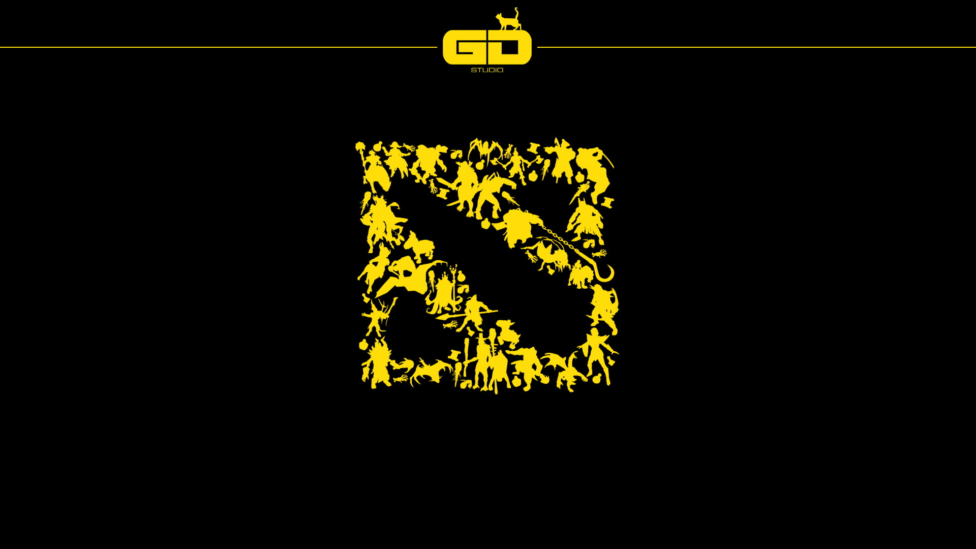 yellow and black DOTA logo digital wallpaper, Dota 2, video games