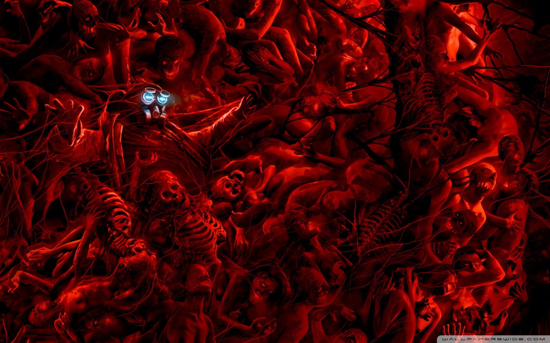 group of skeleton digital wallpaper, death, DIE, red, skull, hell