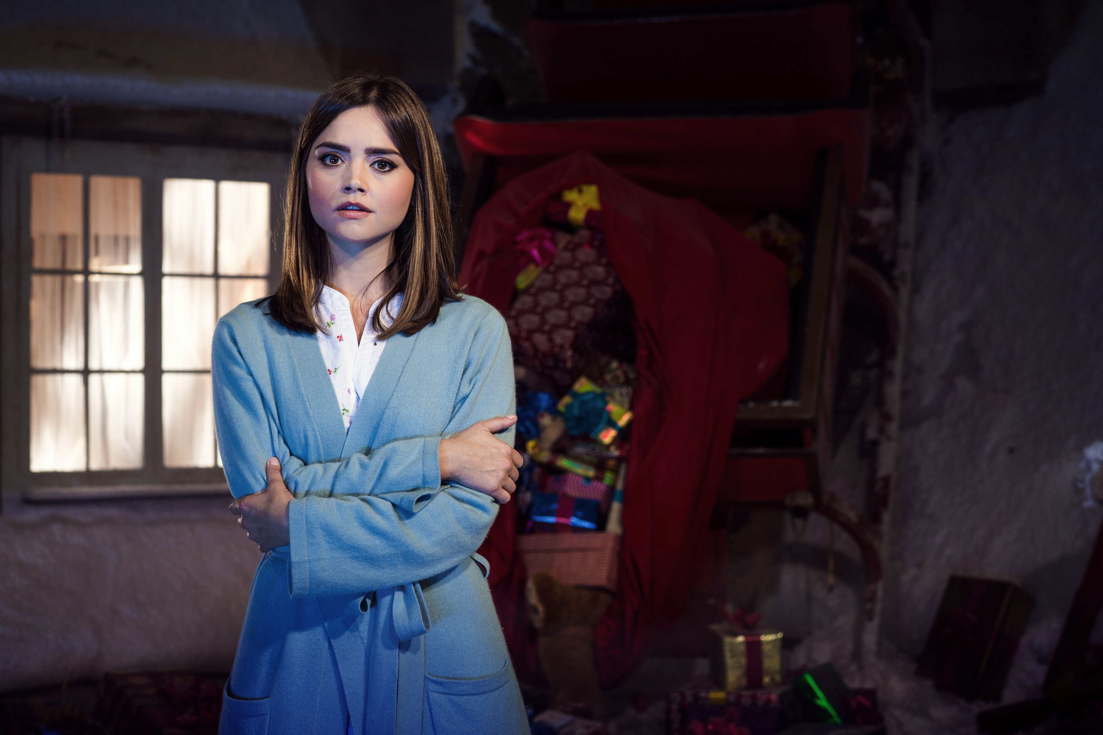 clara oswald, doctor who, tv shows, hd, 4k, looking at camera