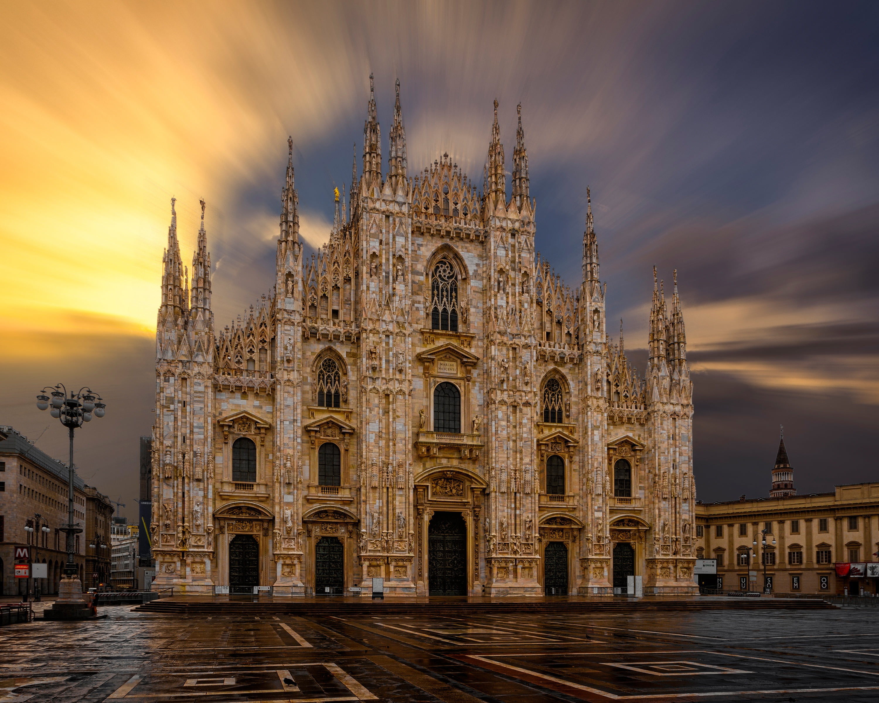 the sky, the sun, dawn, home, area, Italy, Cathedral, temple