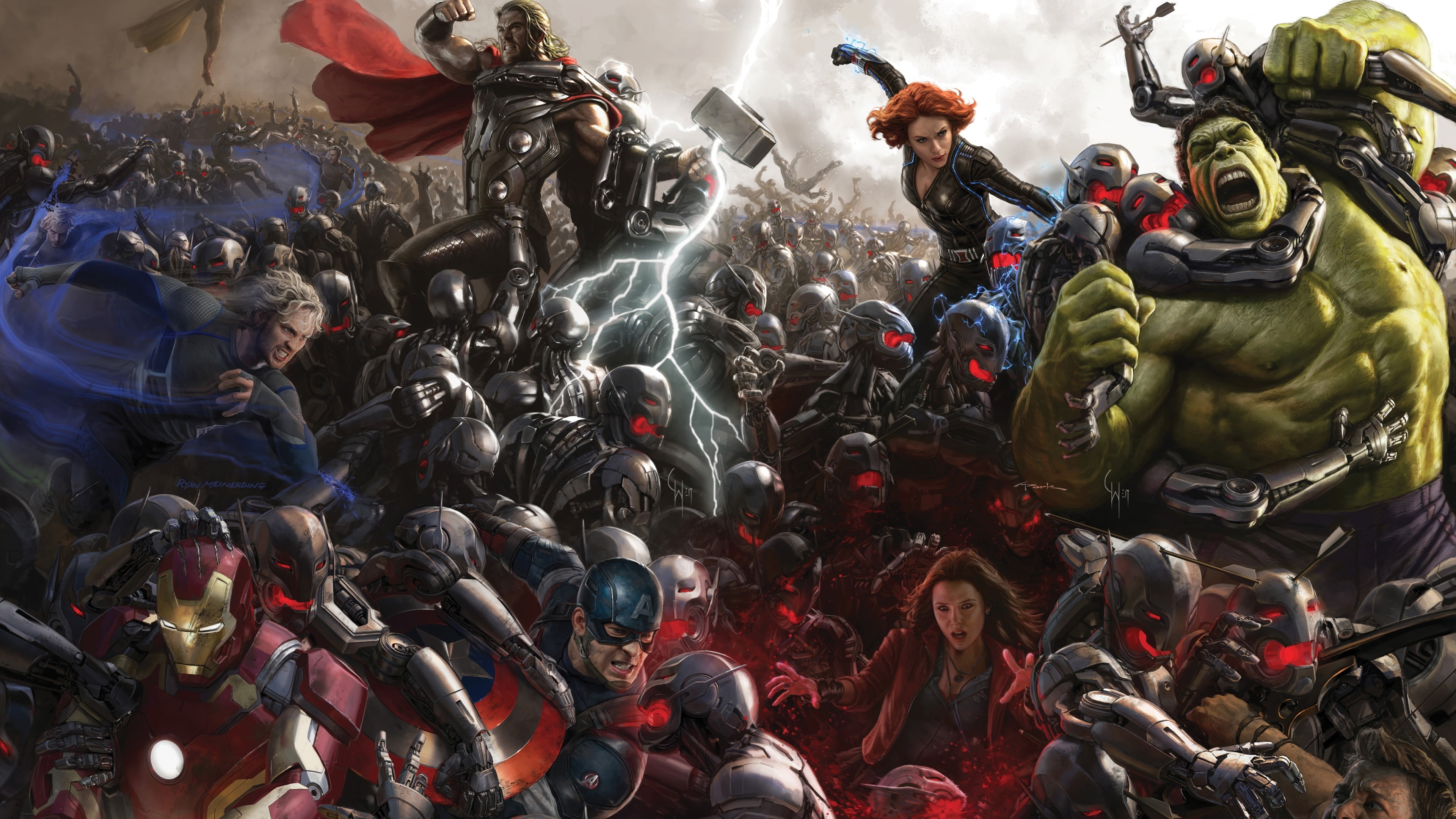 Marvel Avengers Super Heroes, robot, robots, Silver, arrow, battle