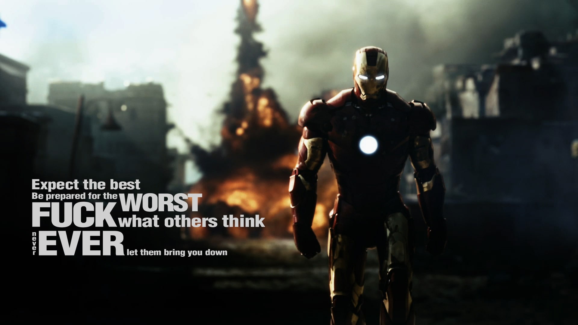 Iron man, motivational, quote, text, one person, communication
