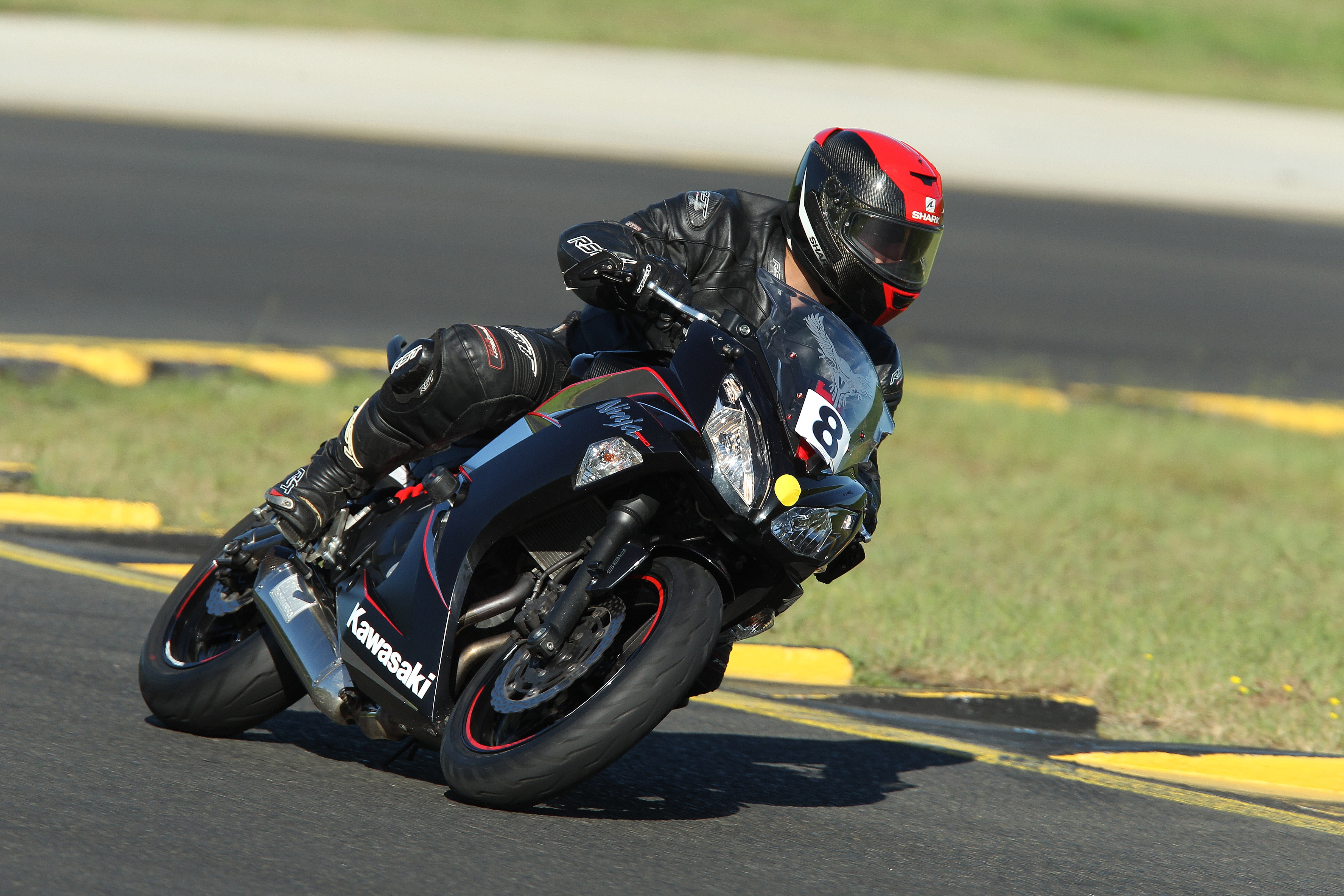 black and red Kawasaki sportbike, biker, motorcycle, racing, sports Race