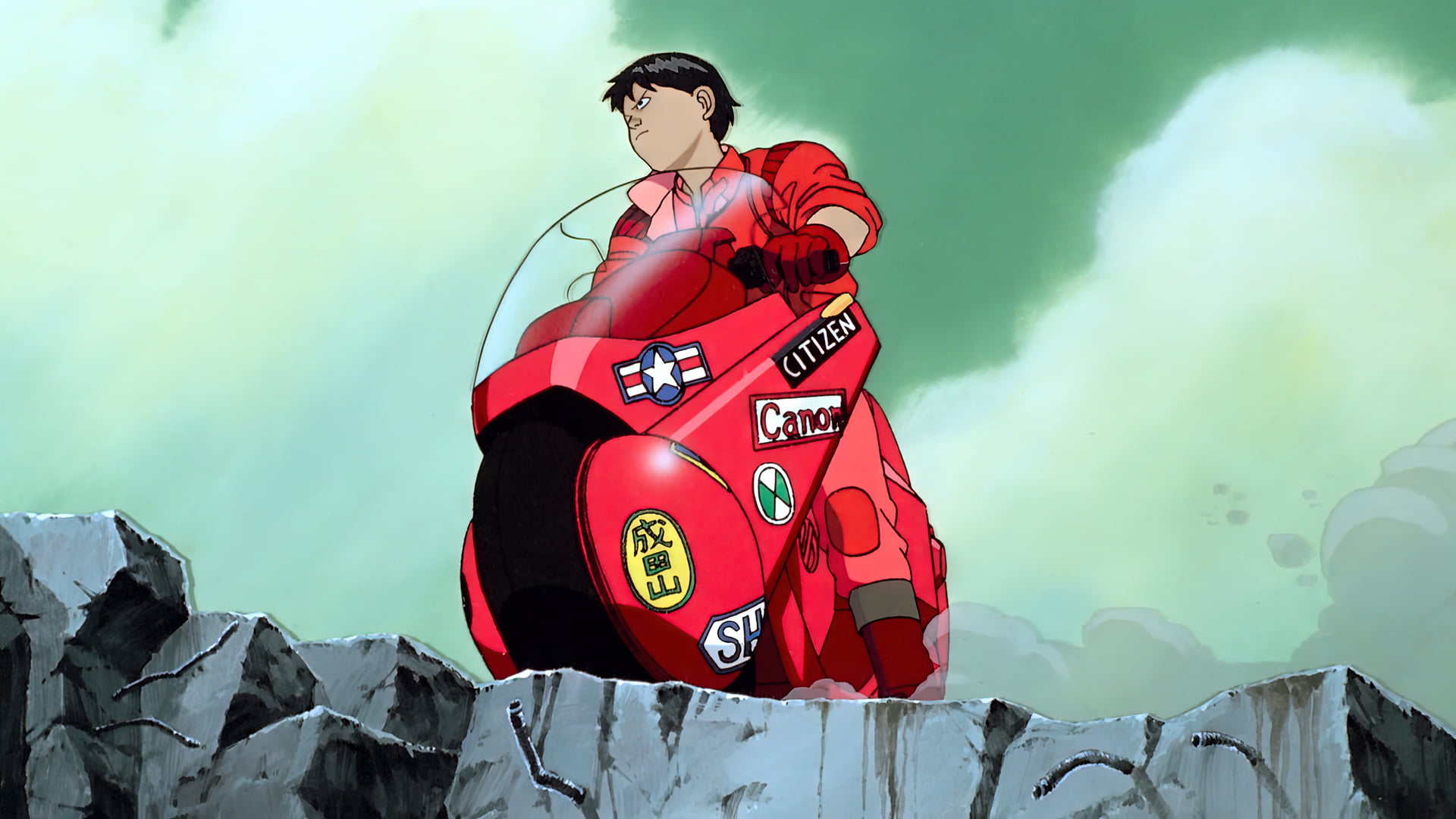 Akira, Shotaro Kaneda, motorcycle, biker, animation, film stills