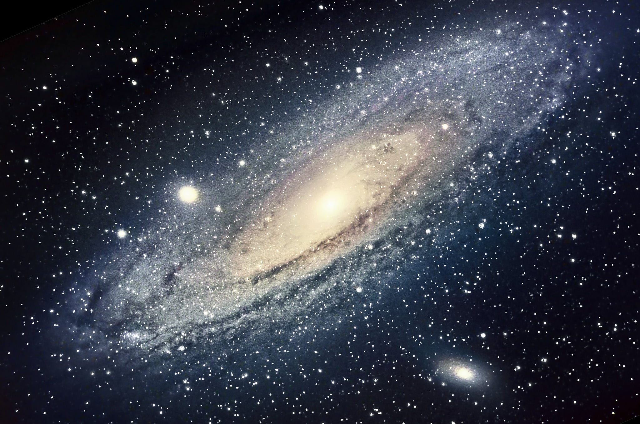 gray and black nebula wallpaper, space, stars, Andromeda, Galaxy