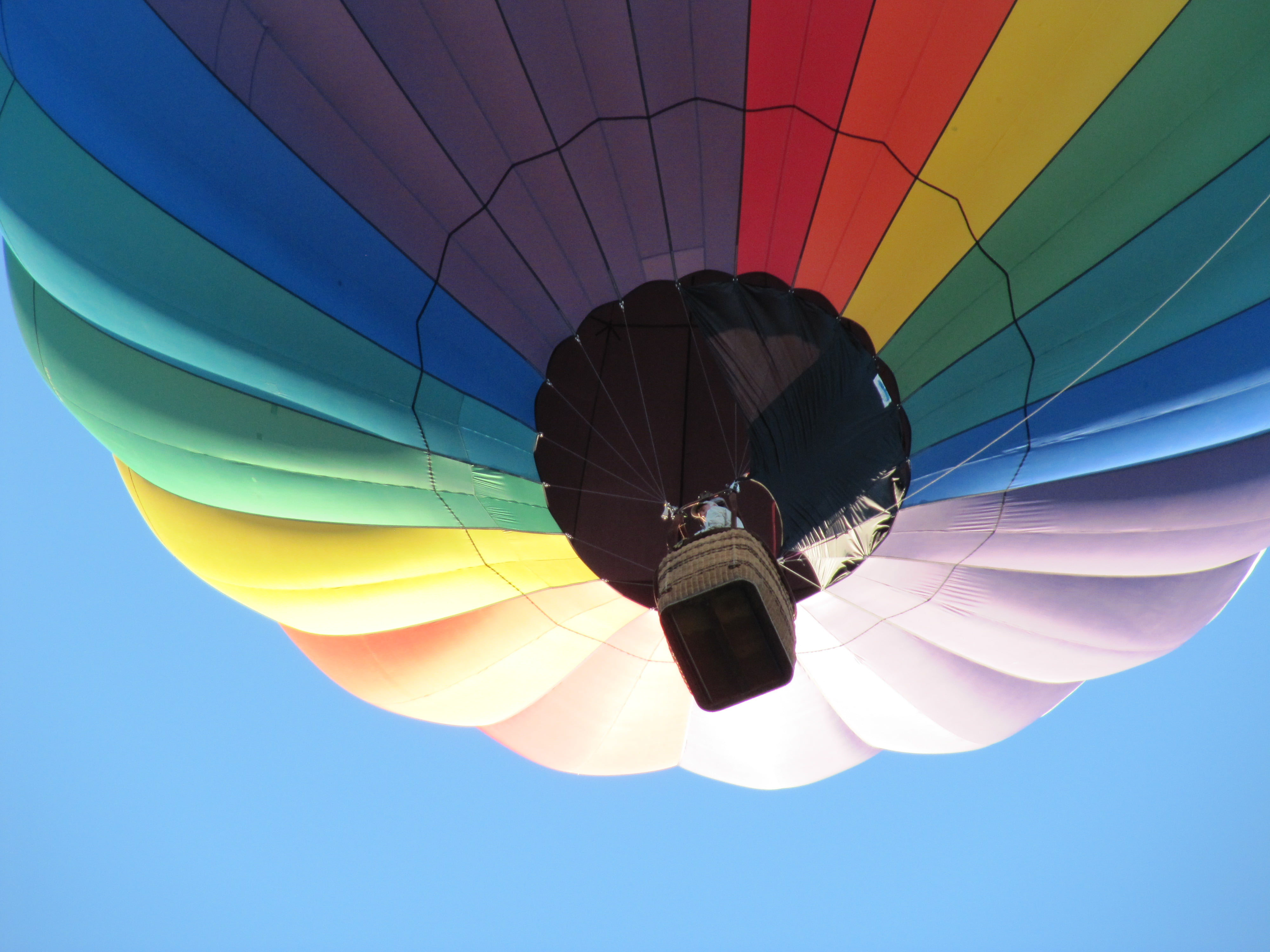 multicolored hot air balloon o, flying, adventure, sky, sport