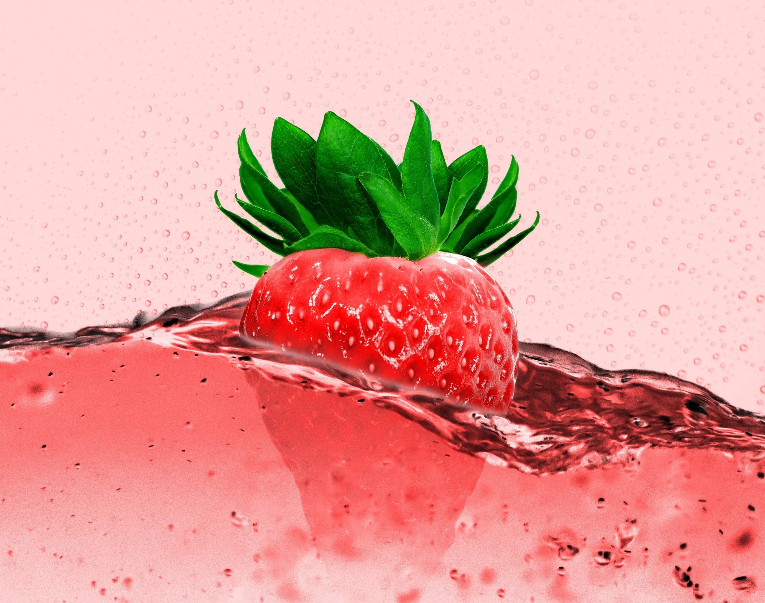 Strawberry, Aero, Creative, Underwater, Design, Photoshop, Juice