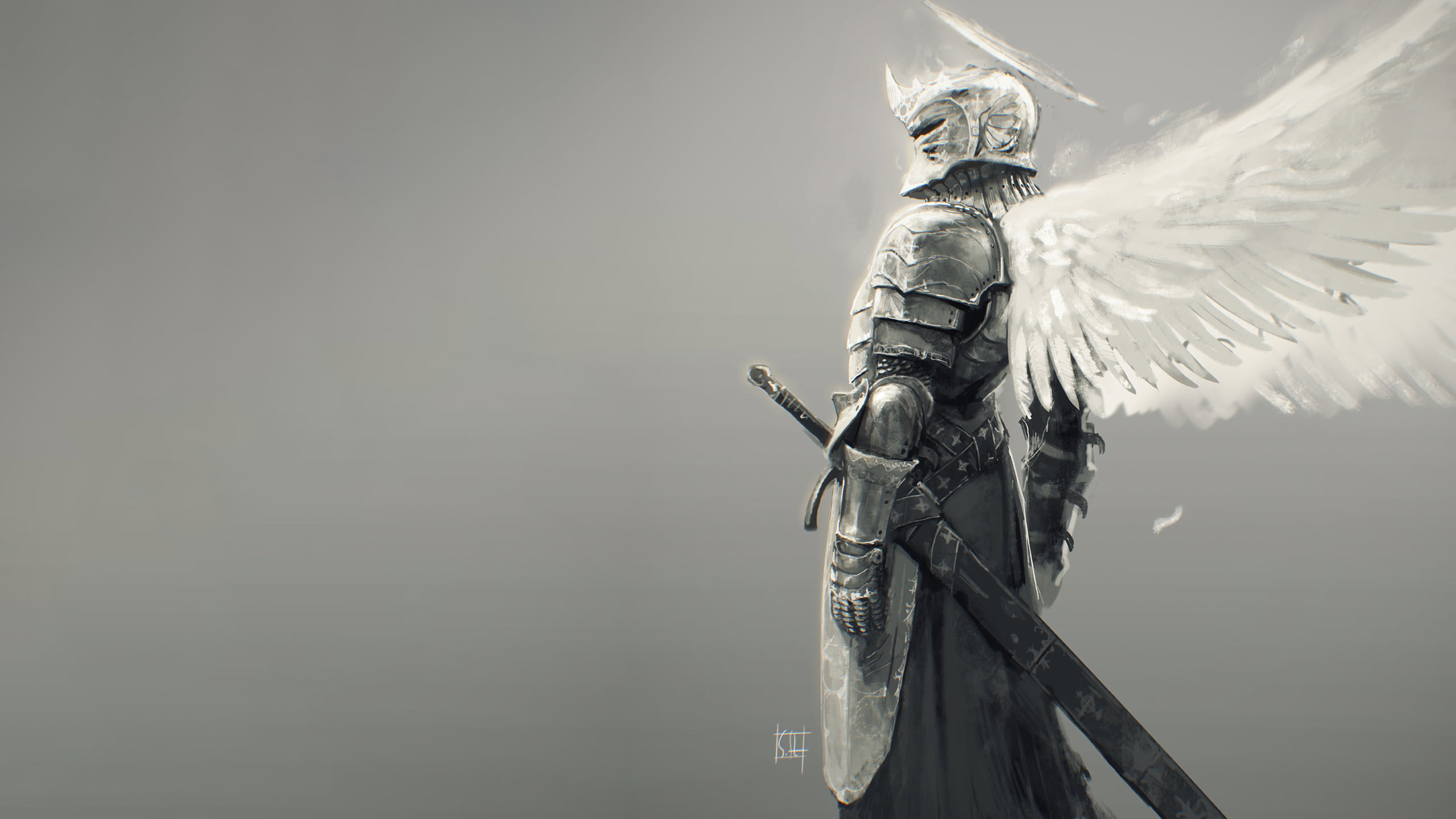 person with sword illustration, fantasy armor, fantasy art, knight