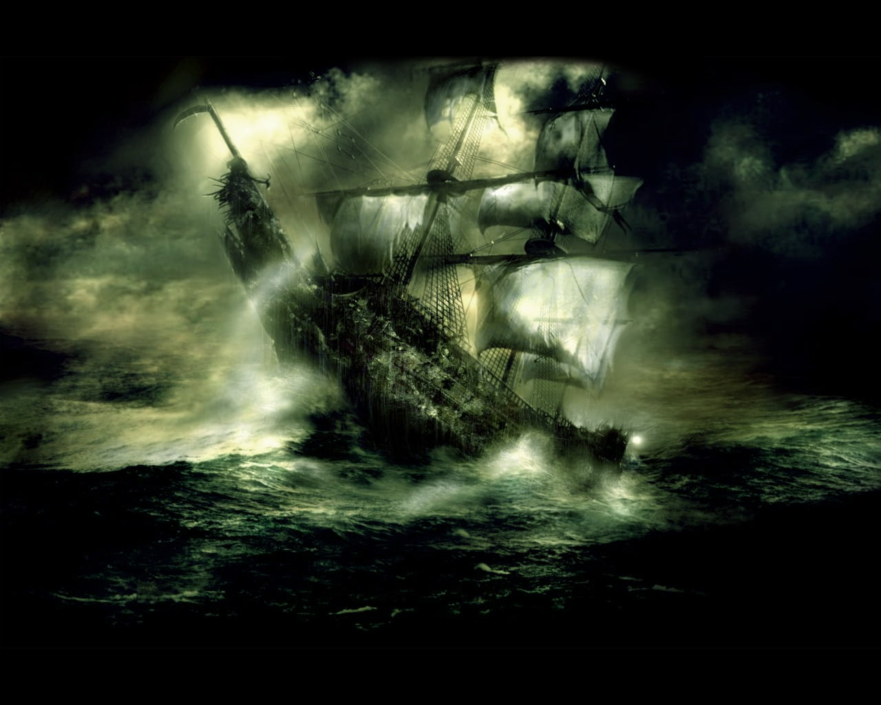 pirate ship ships pirates ghosts flying dutchman vehicles 1280x1024  Technology Vehicles HD Art
