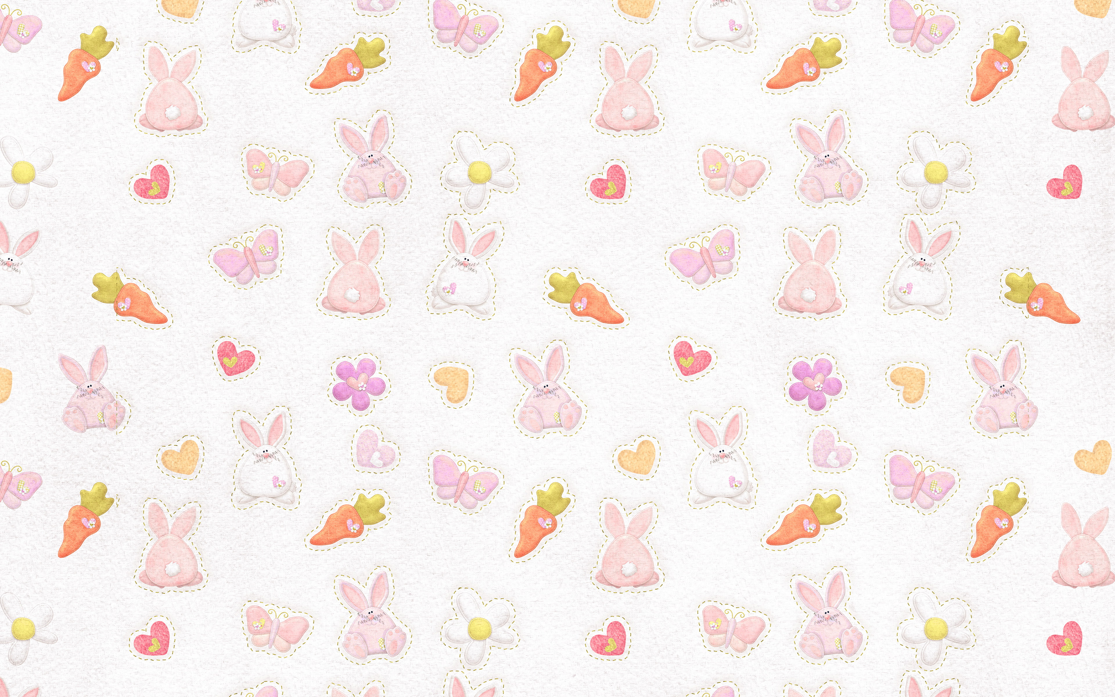cute, rabbit, chracter, pattern, red