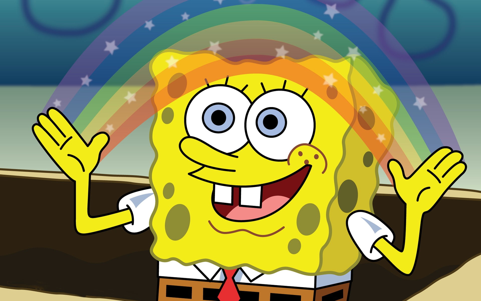 Spongebob Squarepants Rainbow HD, spongebob squarepants, cartoon/comic