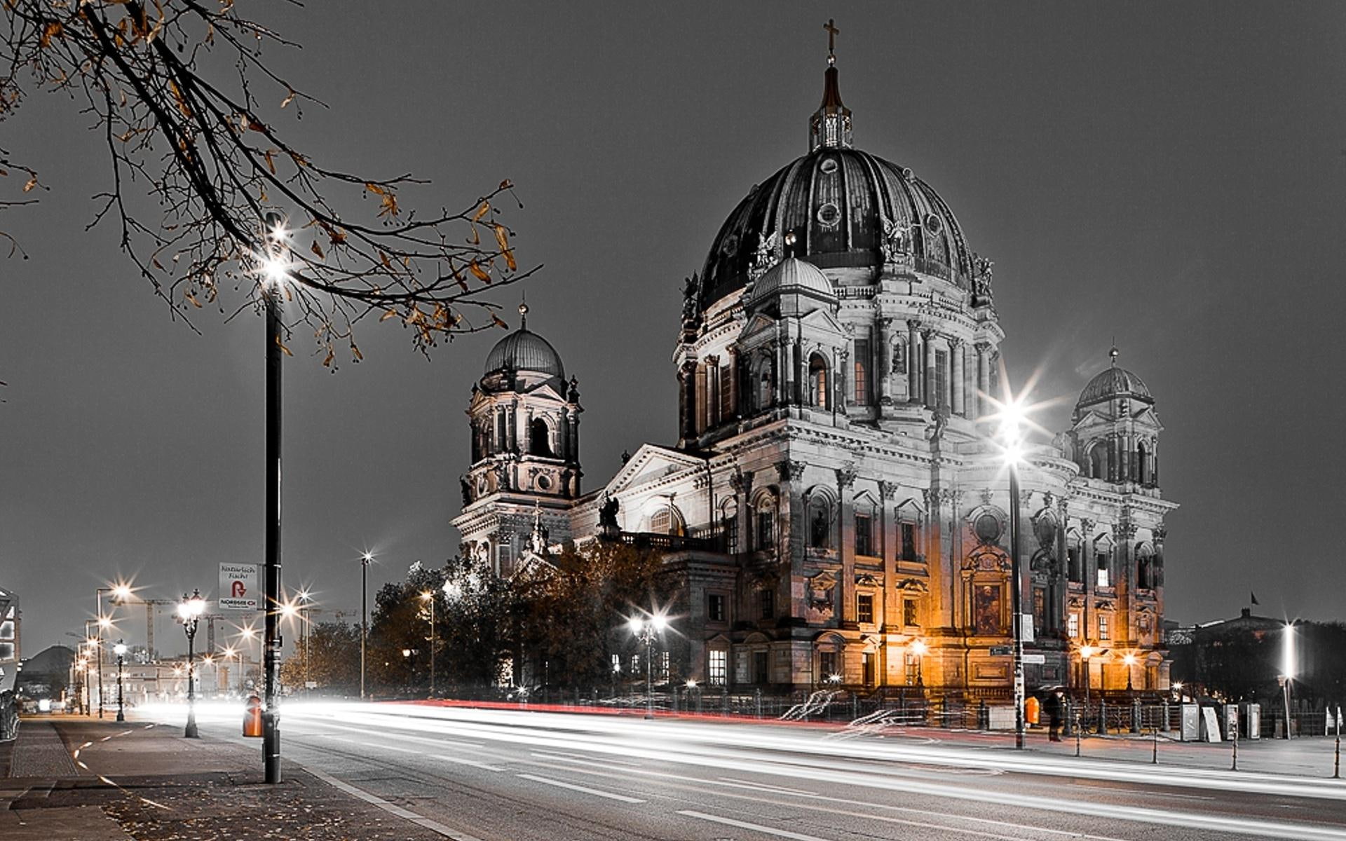 Berlin, Germany, berlin cathedral during nighttime poster, world