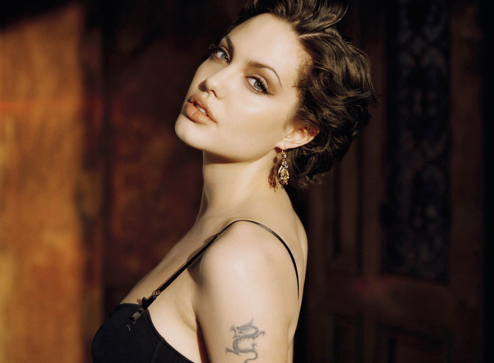 Angelina Jolie In Hot Black  Photoshoot