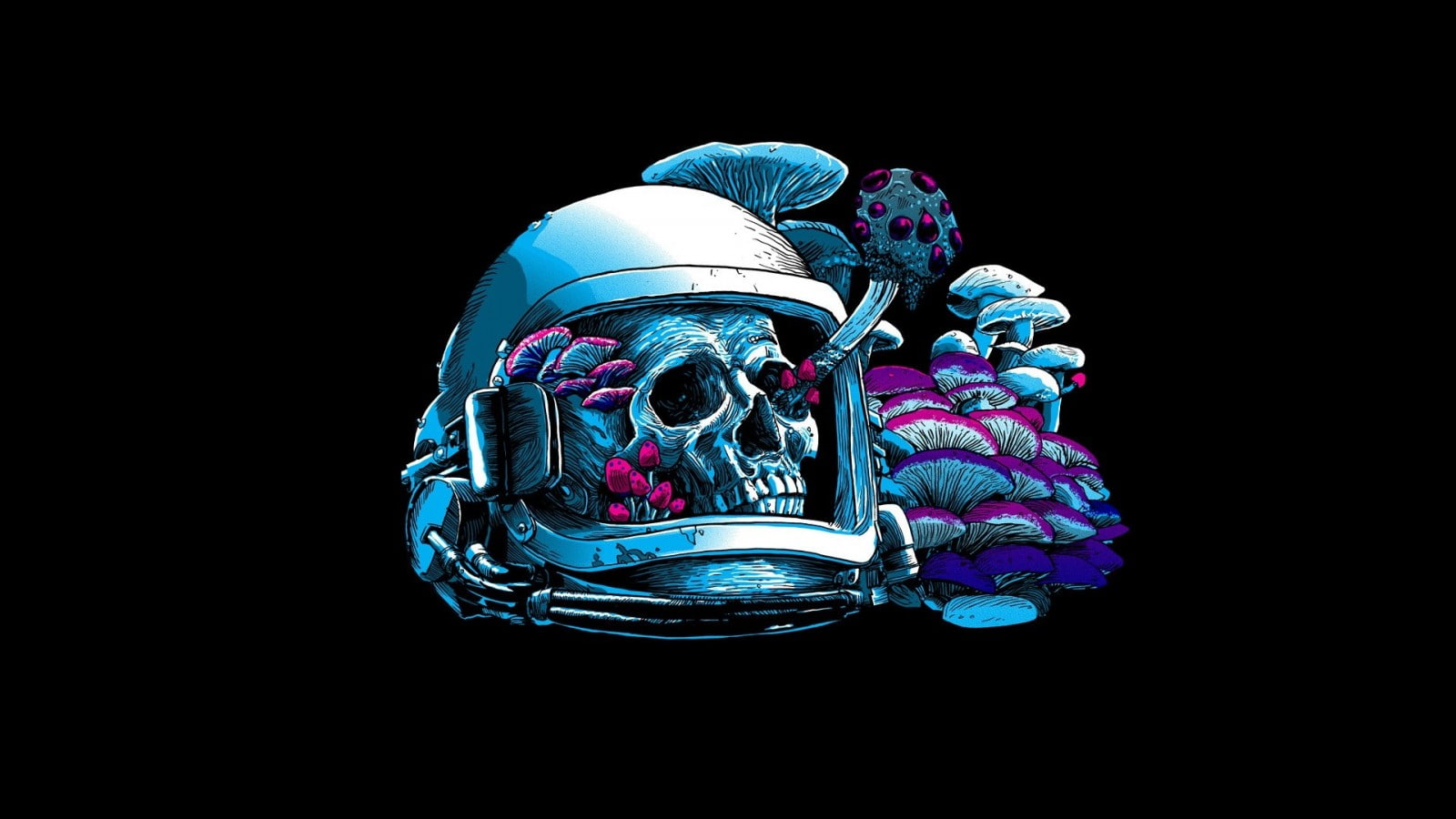 astronaut, astronautics, artwork, skull
