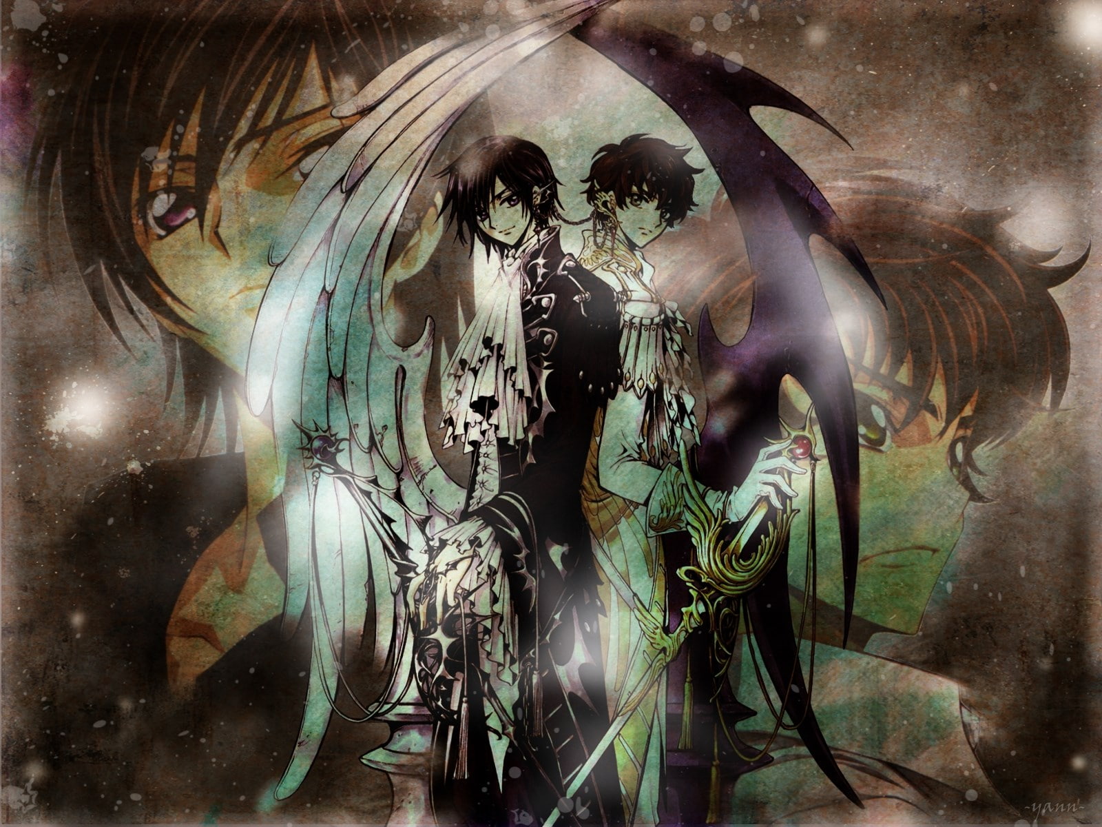 code geass, indoors, digital composite, representation, technology