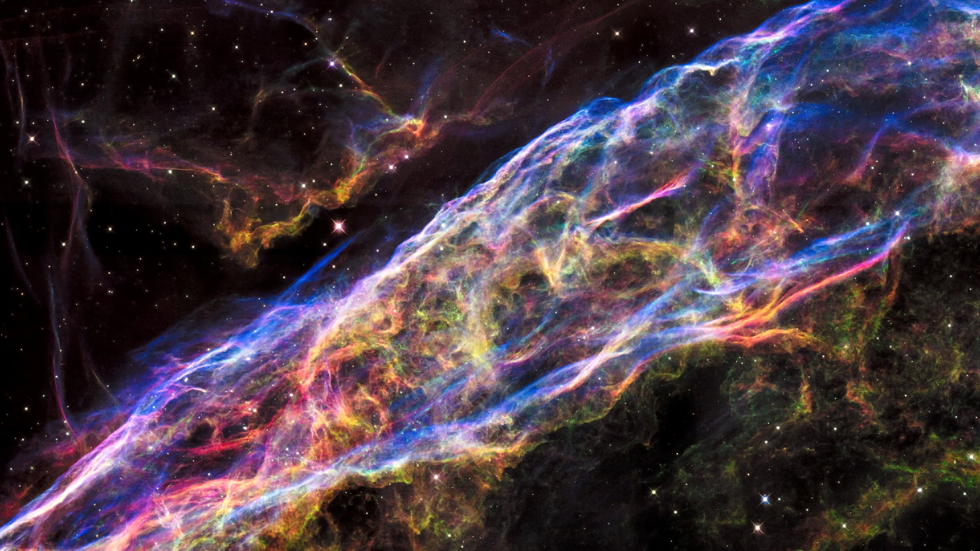 multicolored galaxy wallpaper, Veil Nebula, space, NASA, science