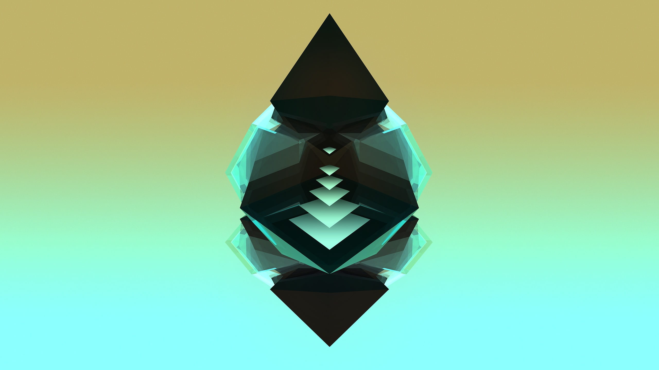 black and green abstract wallpaper, Justin Maller, Facets, gradient