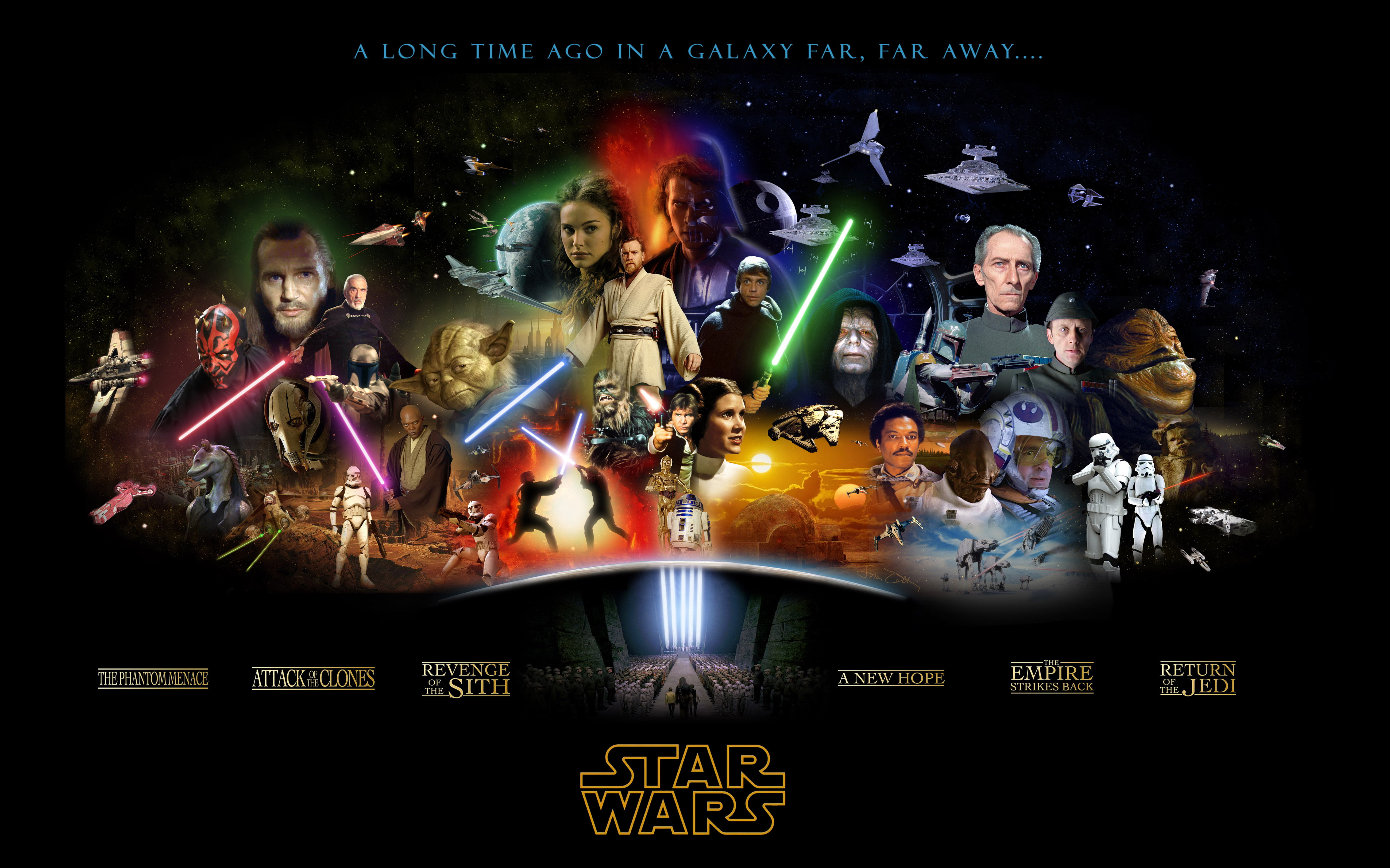 Star Wars All Episodes Desktop Wallpaper Free Download, group of people
