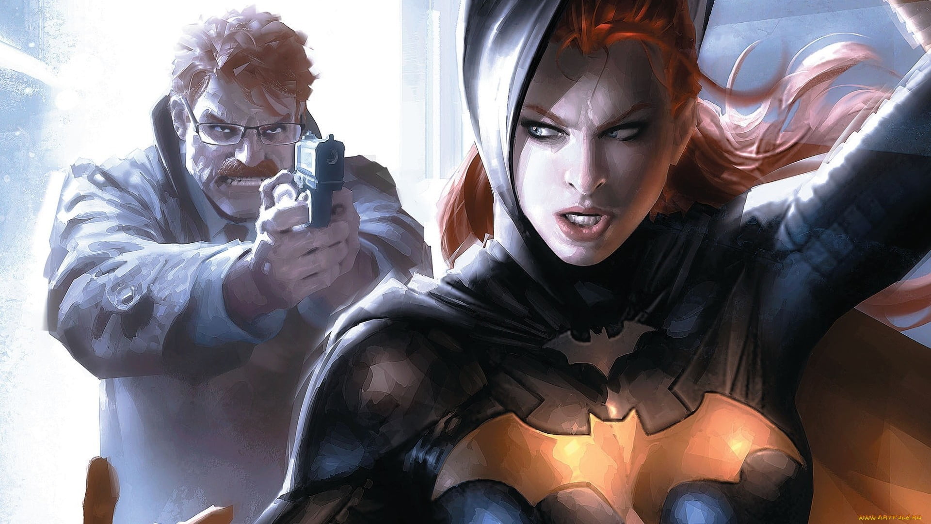 DC Batgirl digital wallpaper, artwork, Jim Gordon, superheroines