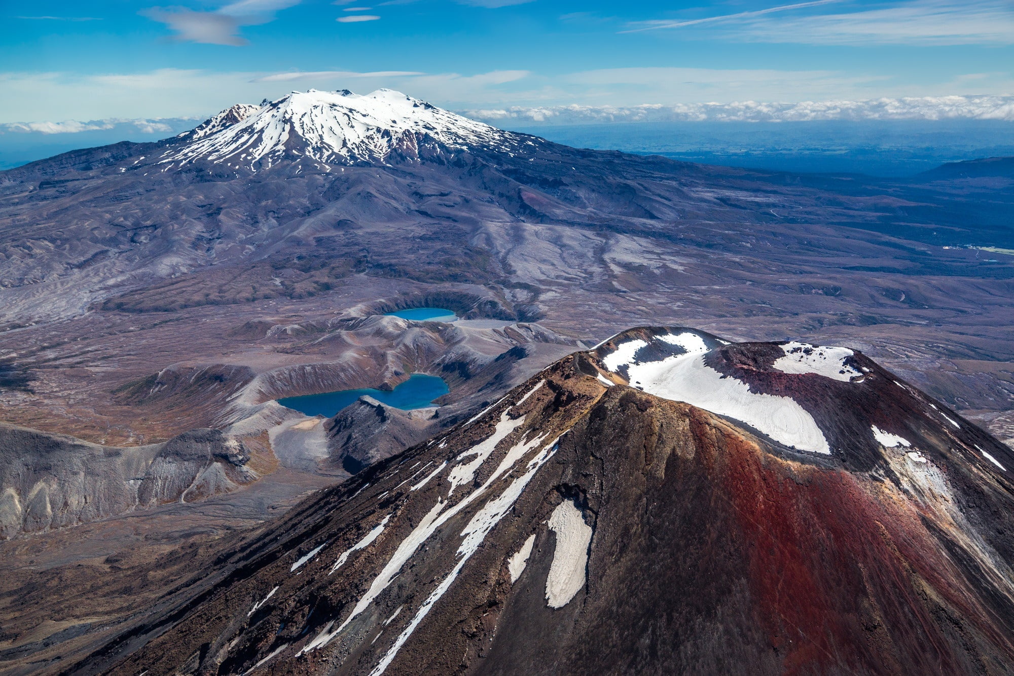 snow, mountains, tops, the volcano, New Zealand, Tongariro