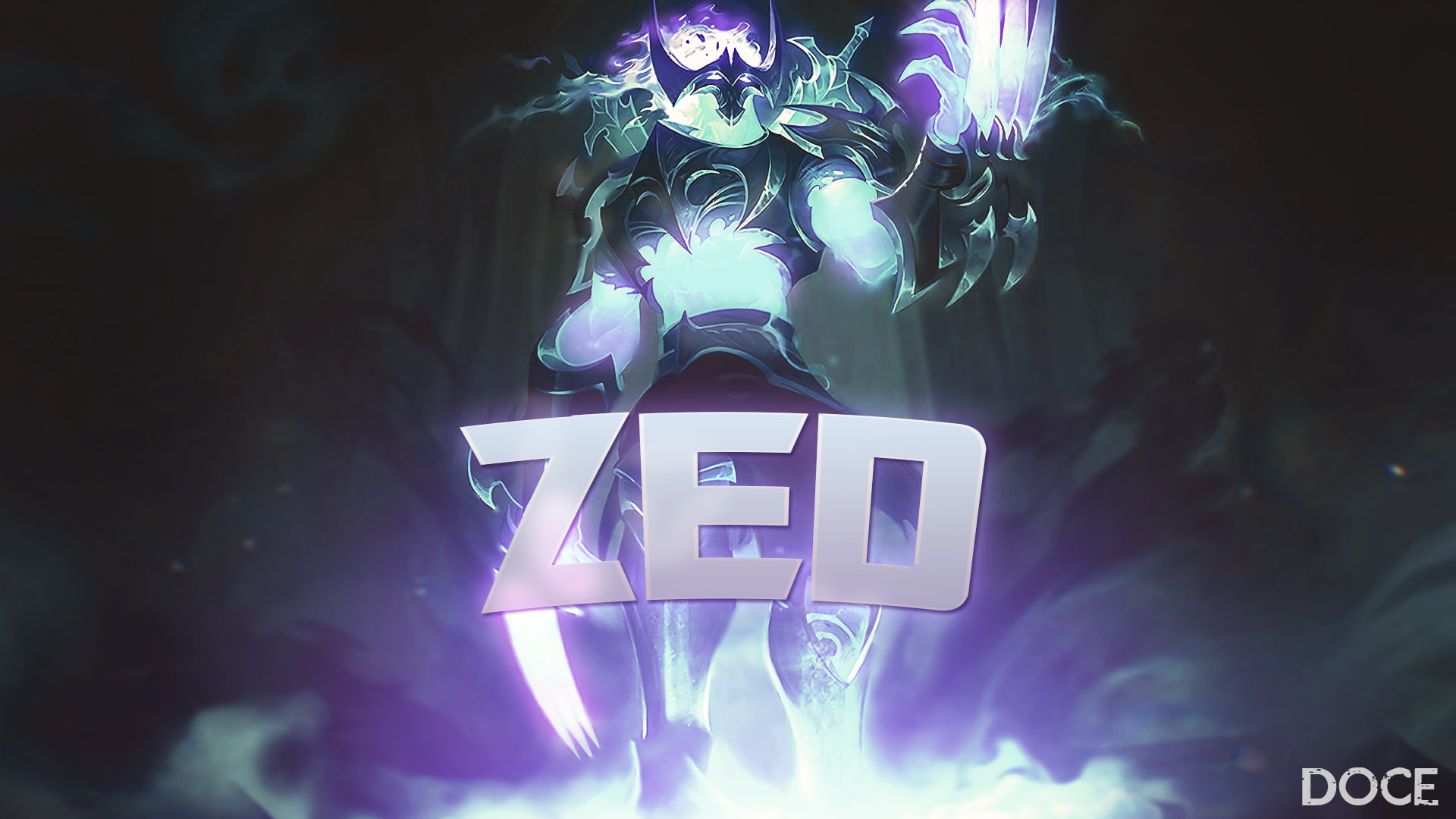 Zed, League of Legends, illuminated, night, low angle view