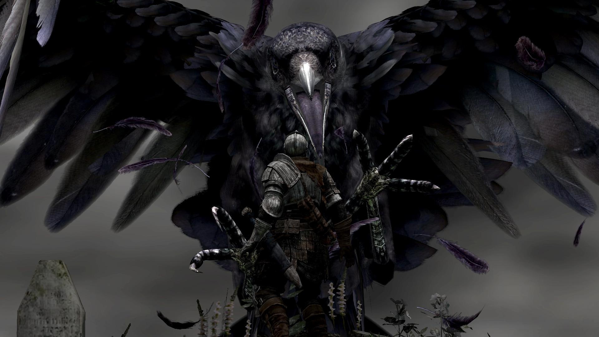 Giant Raven Ready To Grab, asylum, undead, armor, dark, knight