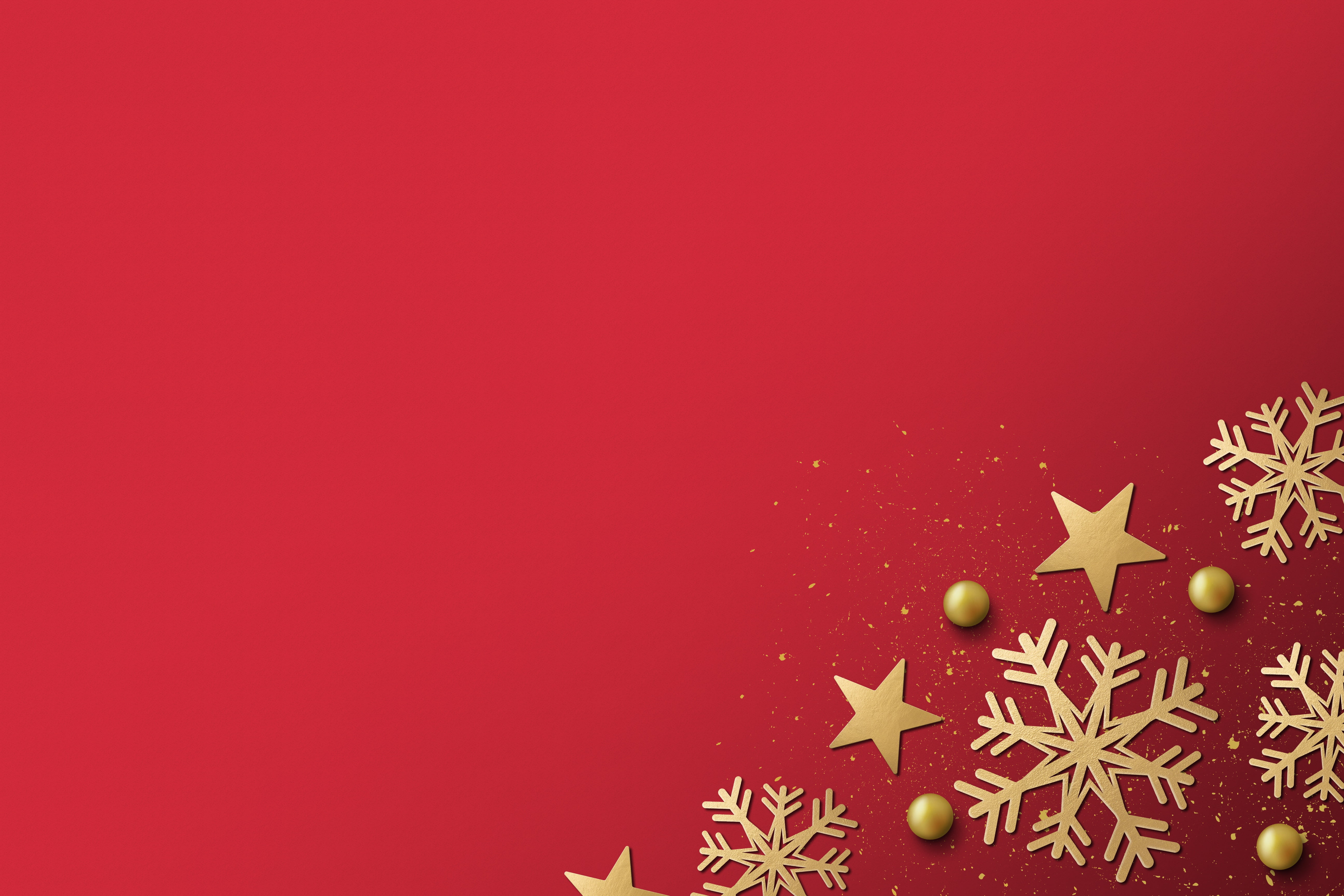 winter, snowflakes, red, background, golden, black, Christmas