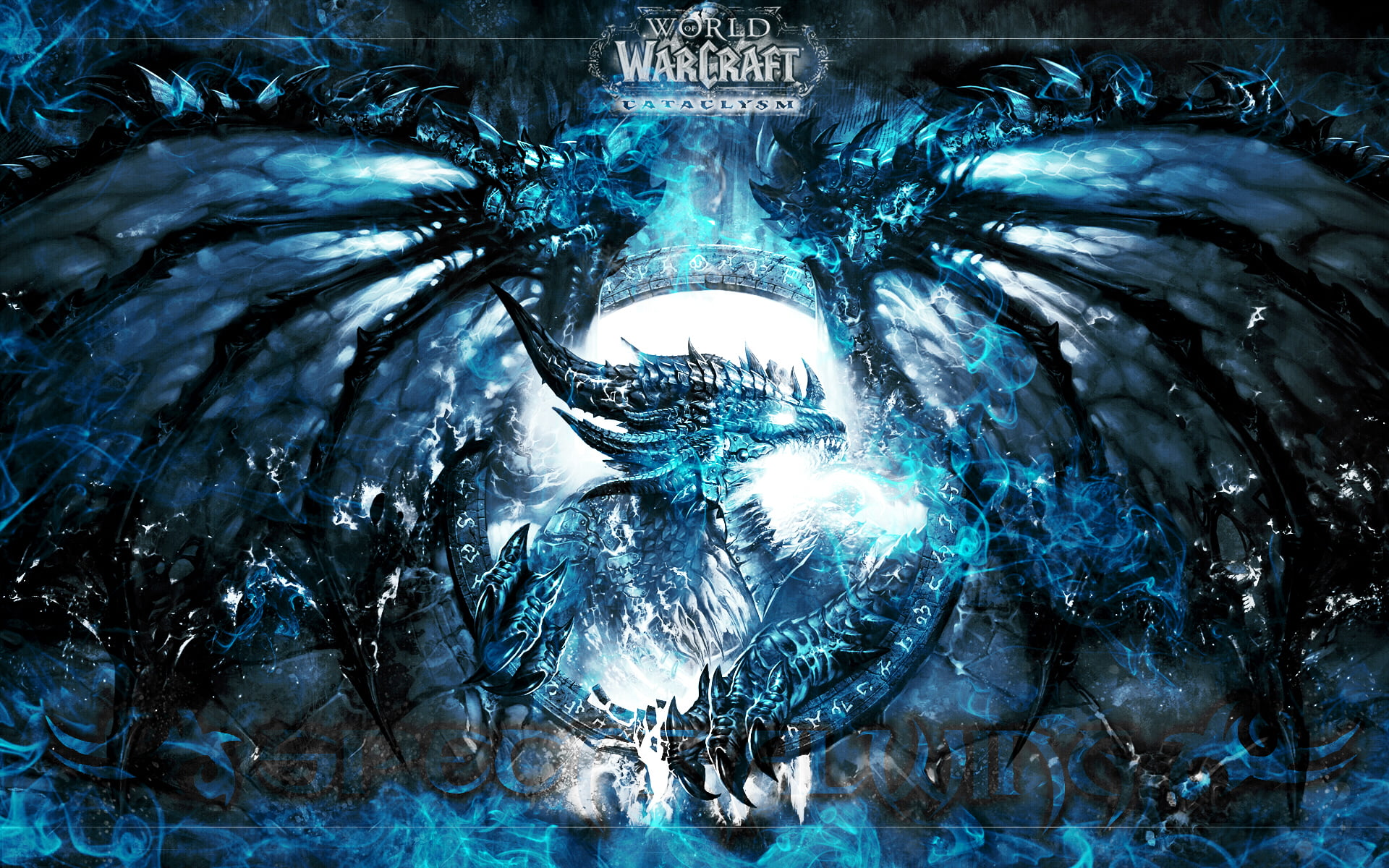 World of Warcraft digital wallpaper, WoW, Cataclysm, Dragon, Deathwing