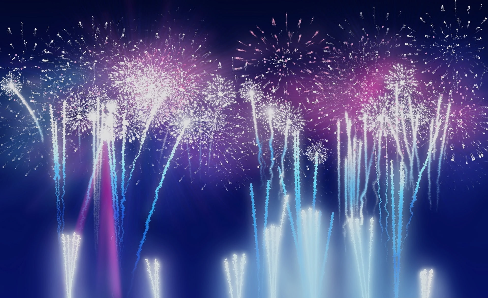 Independence Day Fireworks Background, purple and blue fireworks