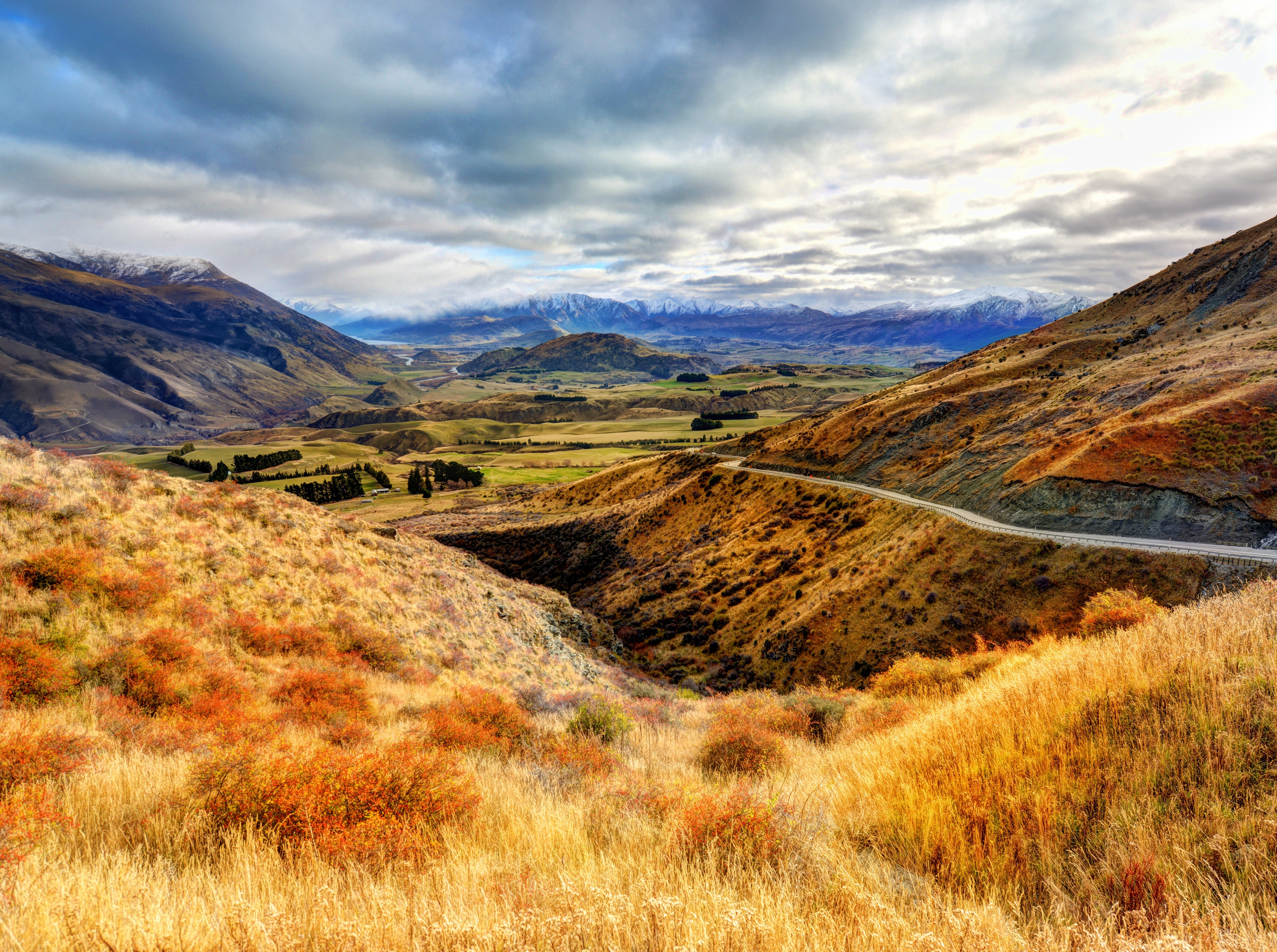 Wide Valley, brown grass field, Oceania, New Zealand, queenstown