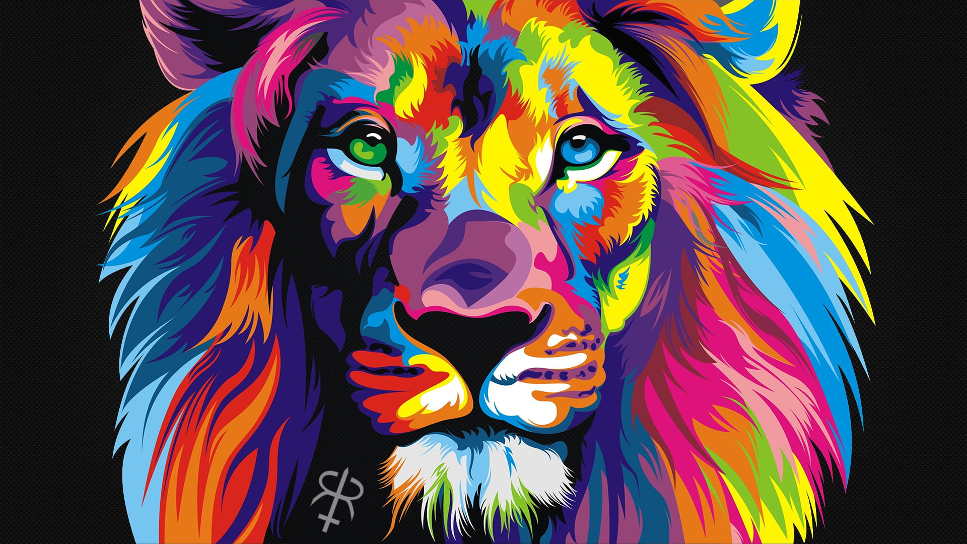 animals, Colorful, lion, multi colored, art and craft, creativity