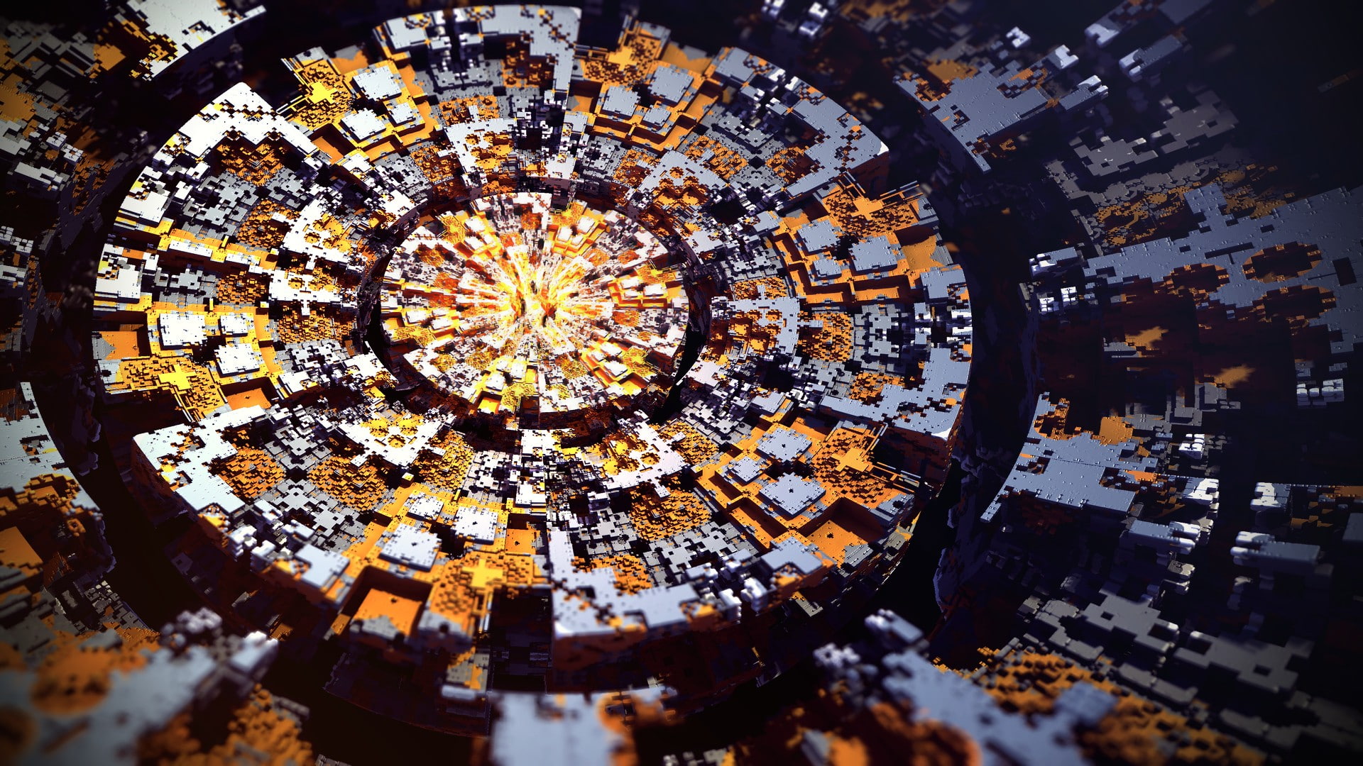 cgi, architecture, directly below, shape, built structure, geometric shape