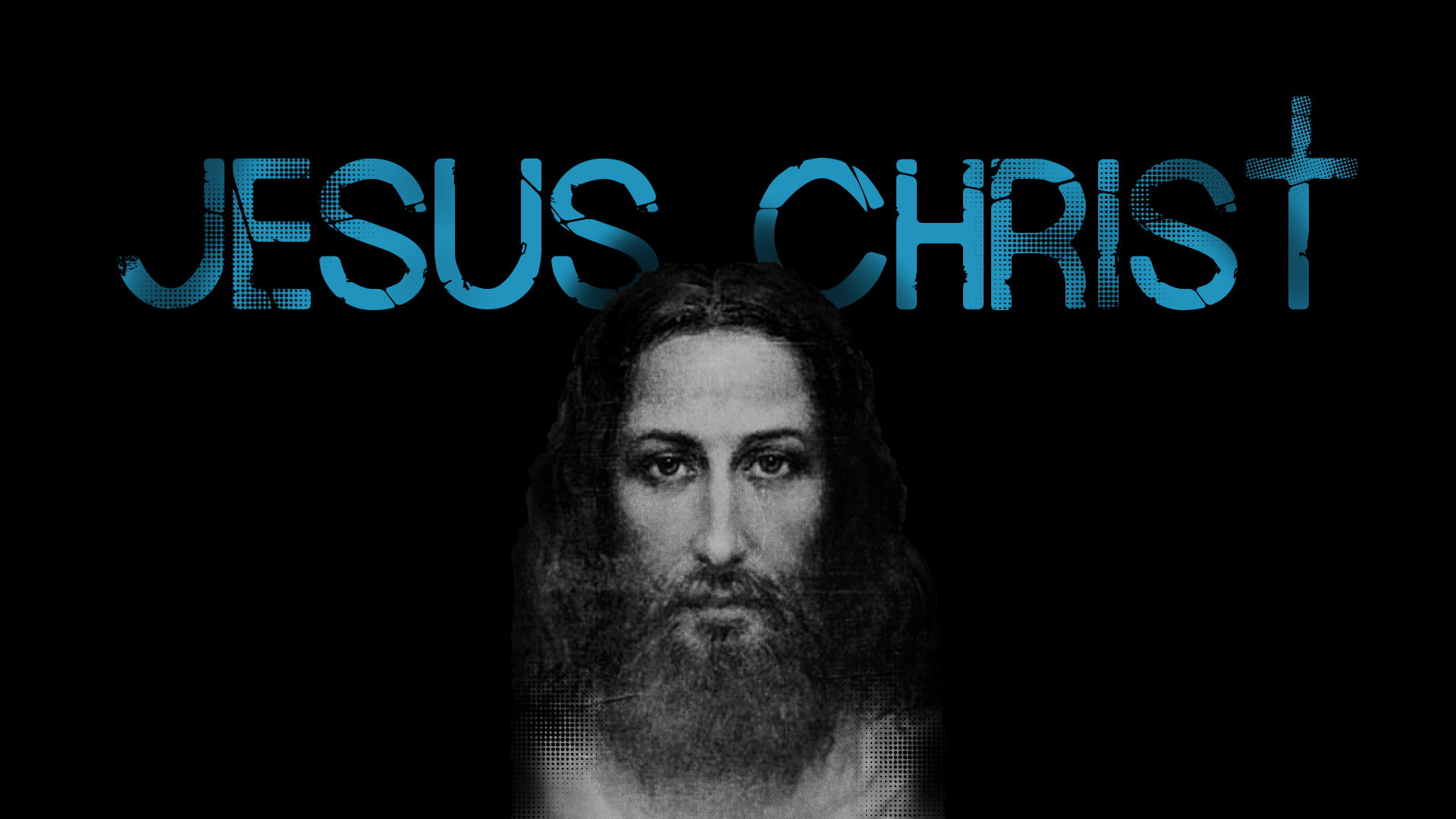 Jesus Christ, face, black, Shroud, cross, artwork, religious