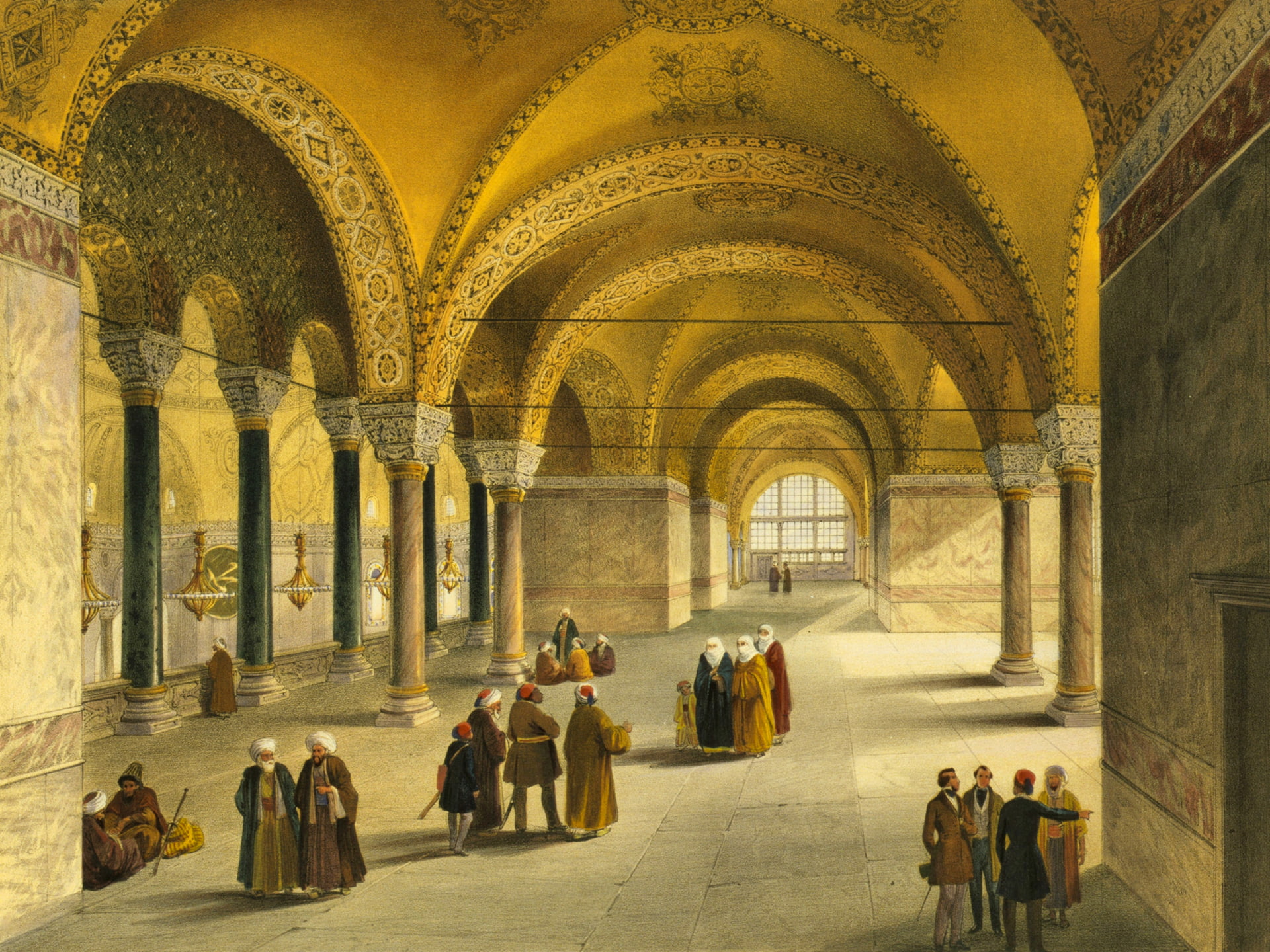interior, mosque, Museum, Istanbul, Turkey, Hagia Sophia, , While Agia Sophia