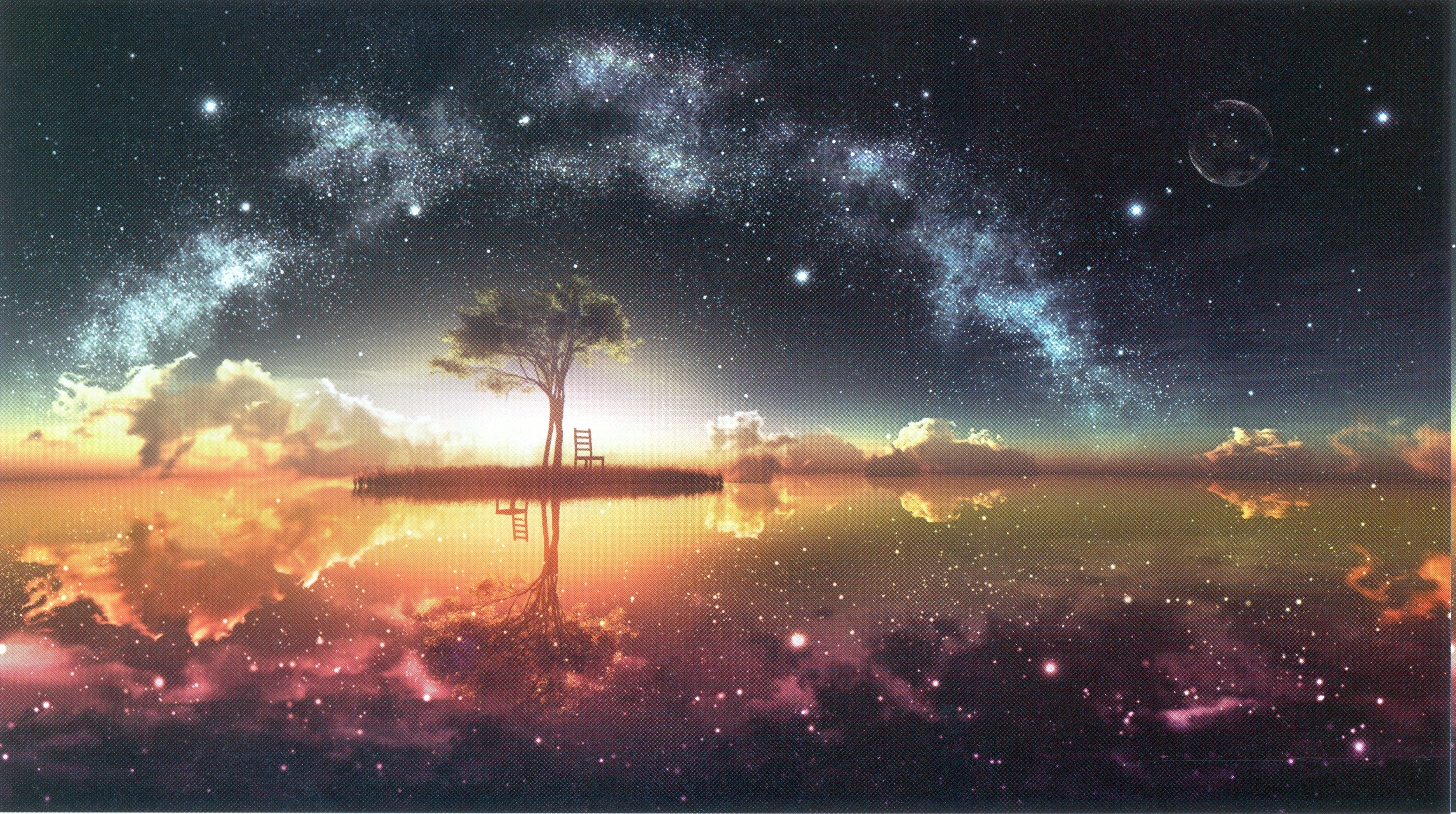 anime landscape, sky, star - space, night, astronomy, scenics - nature