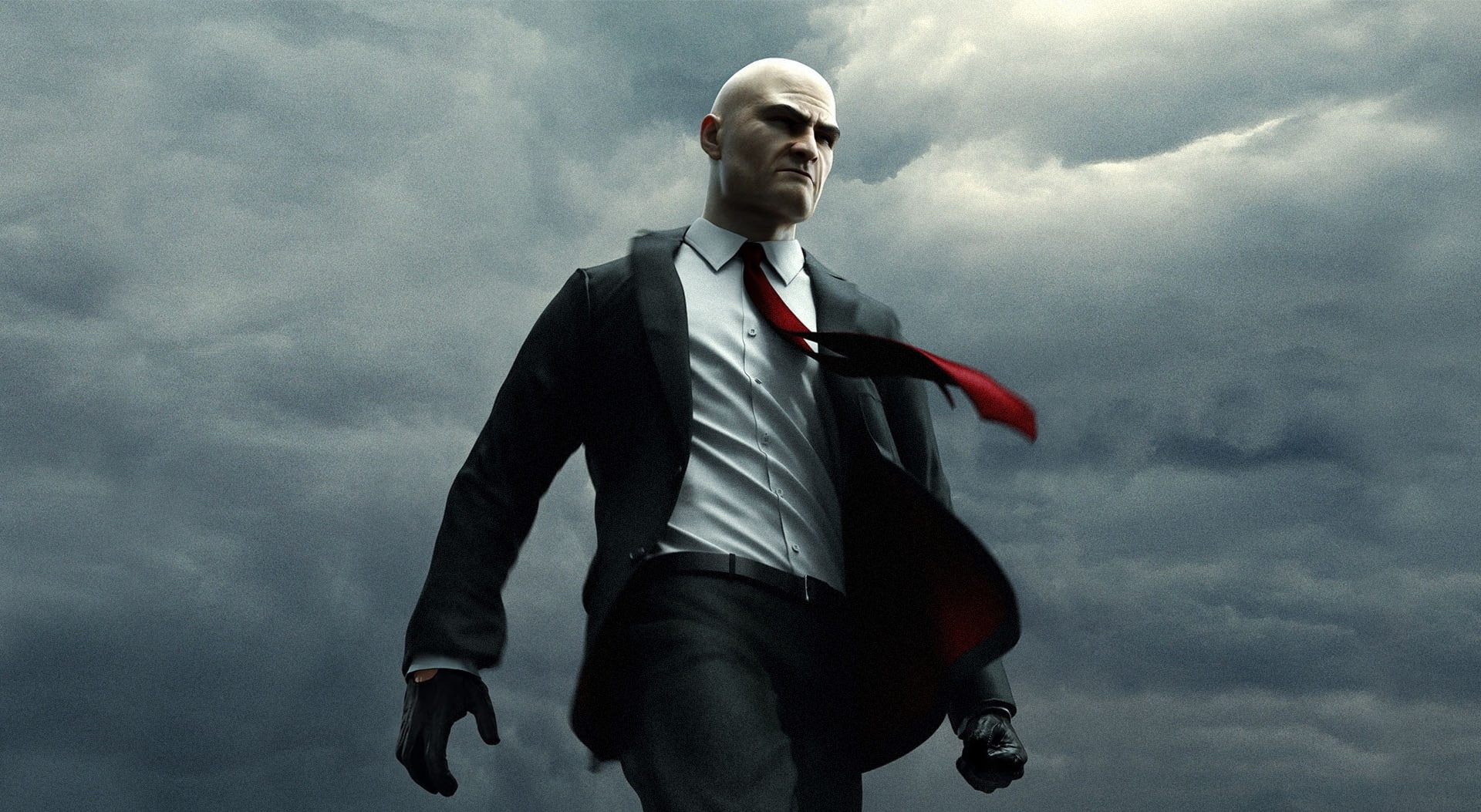 Agent 47 - Hitman: Absolution, men's black suit jacket and red necktie