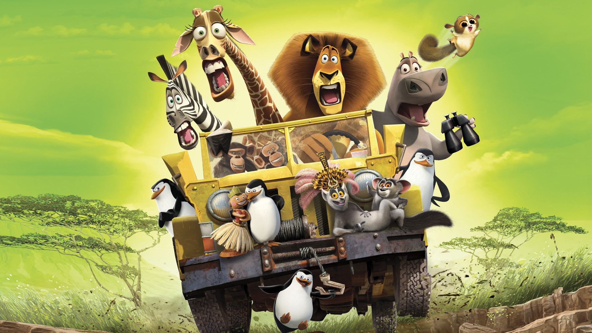 Madagascar movie illustration, mood, cartoon, Savannah, animal