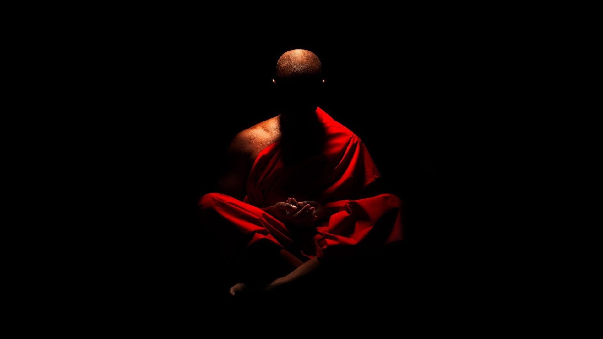 black, red, darkness, shadows, monk, black and red, relax, harmony