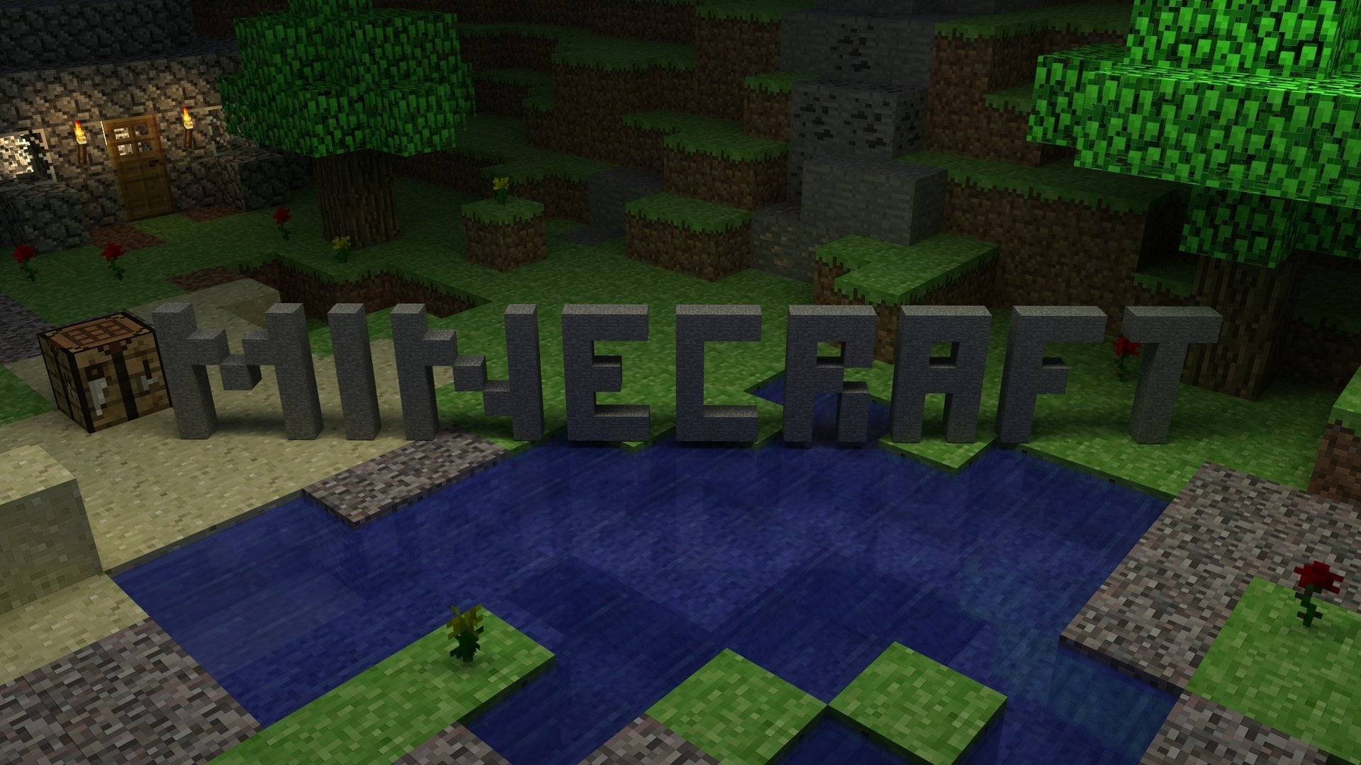 Minecraft wallpaper, Video Game, Mojang, green Color, grass, no People
