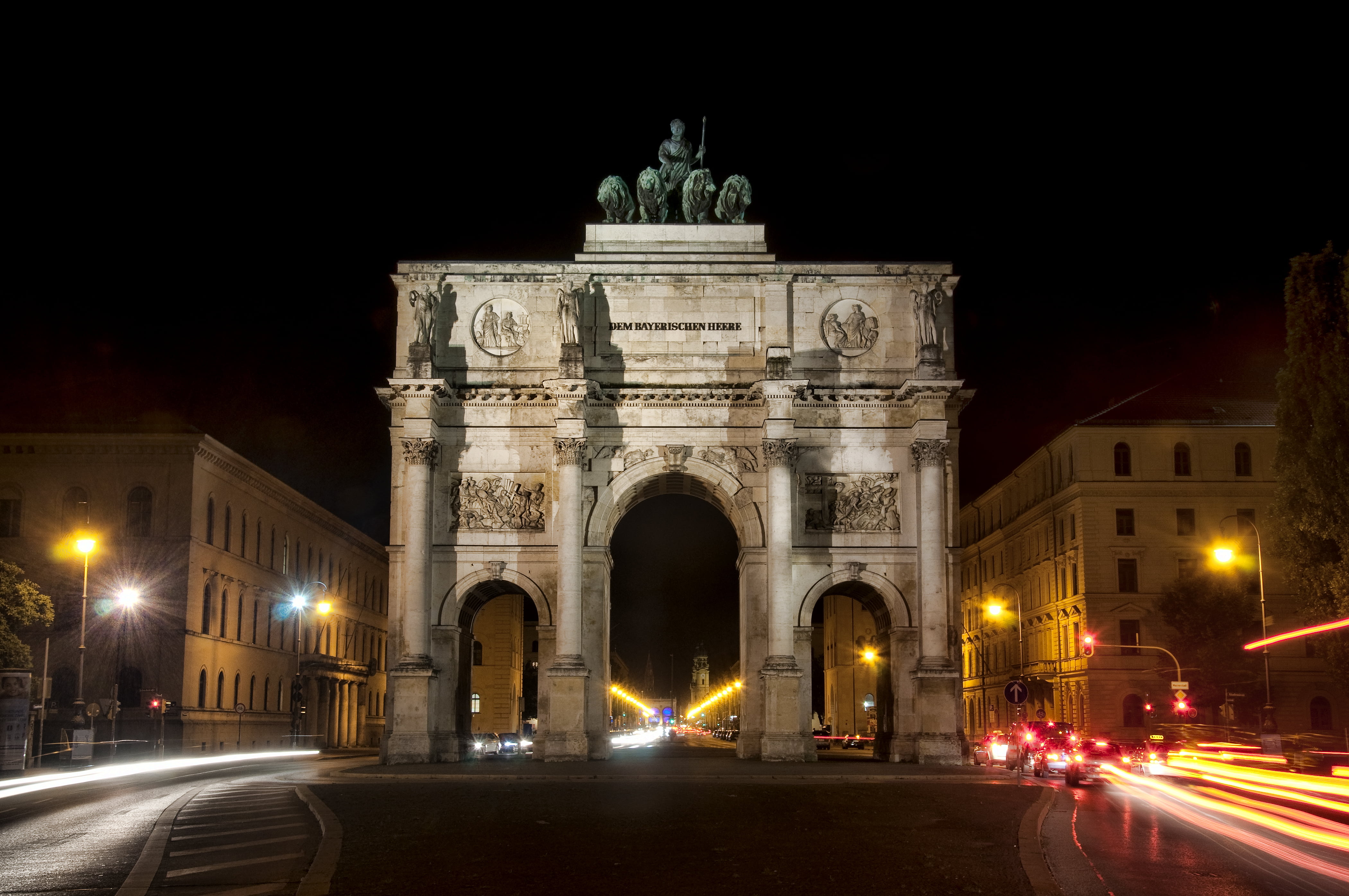 Gateway of India, road, machine, building, lights, Night, Victory gate