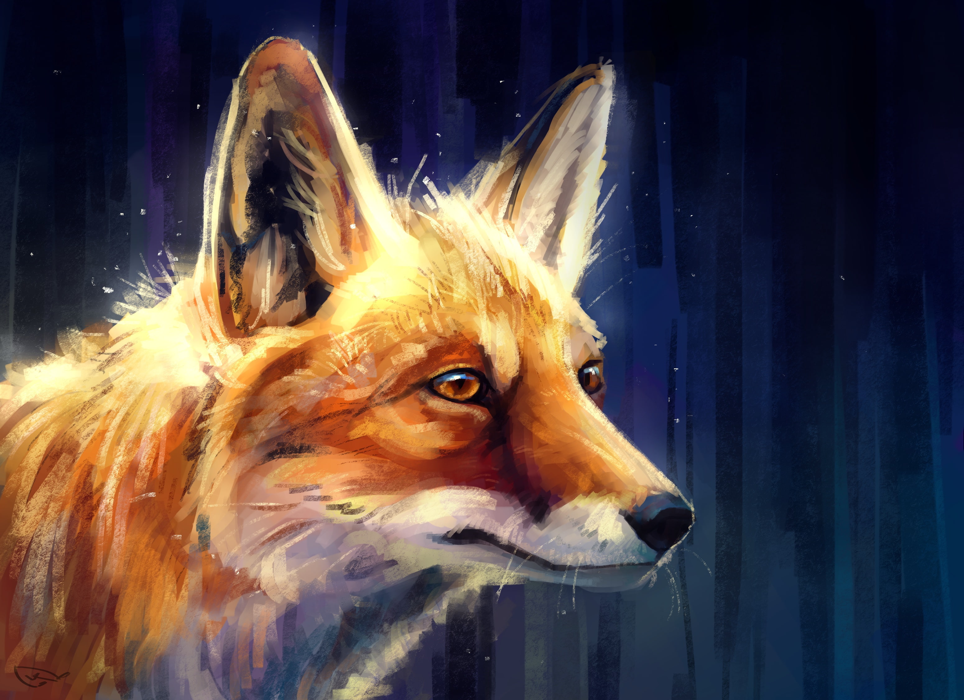 Fox, profile, by AlaxendrA